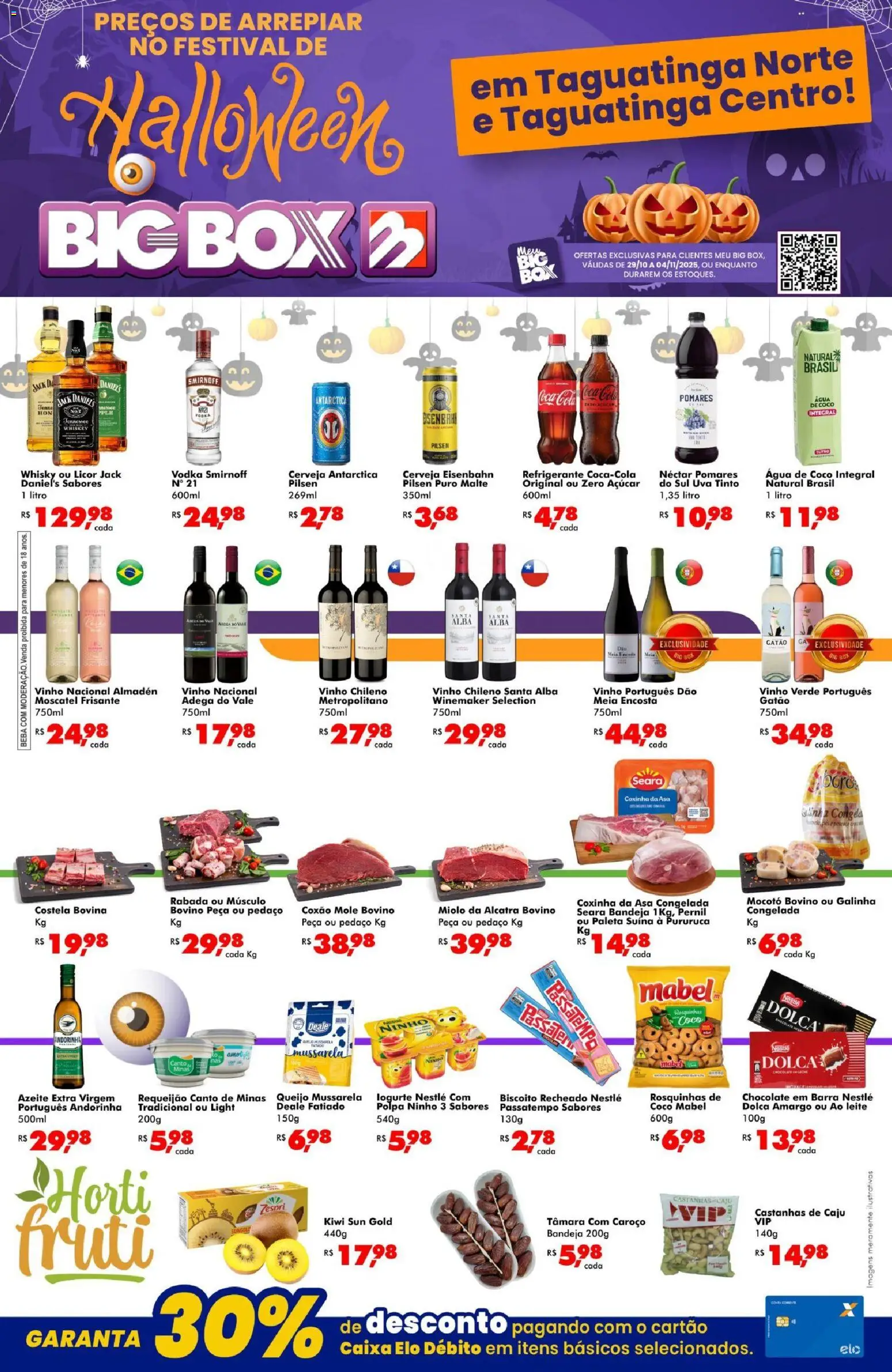 Pré-Visualização do folheto "Ofertas da semana" da loja Big Box válido a partir de 29/10/2025 - Coco, Chocolate, Kiwi, Leite, Licor, Azeite extra virgem, Costela bovina, Paleta suína