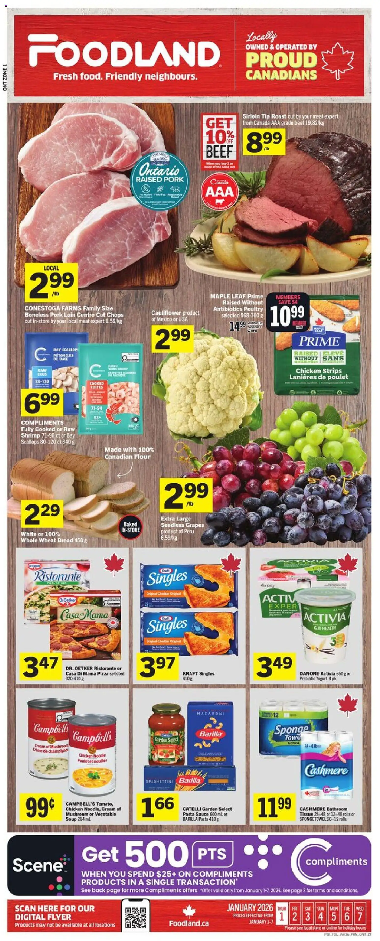 Preview of leaflet Weekly flyer / circulaire from shop Foodland is valid from Jan 01, 2026
