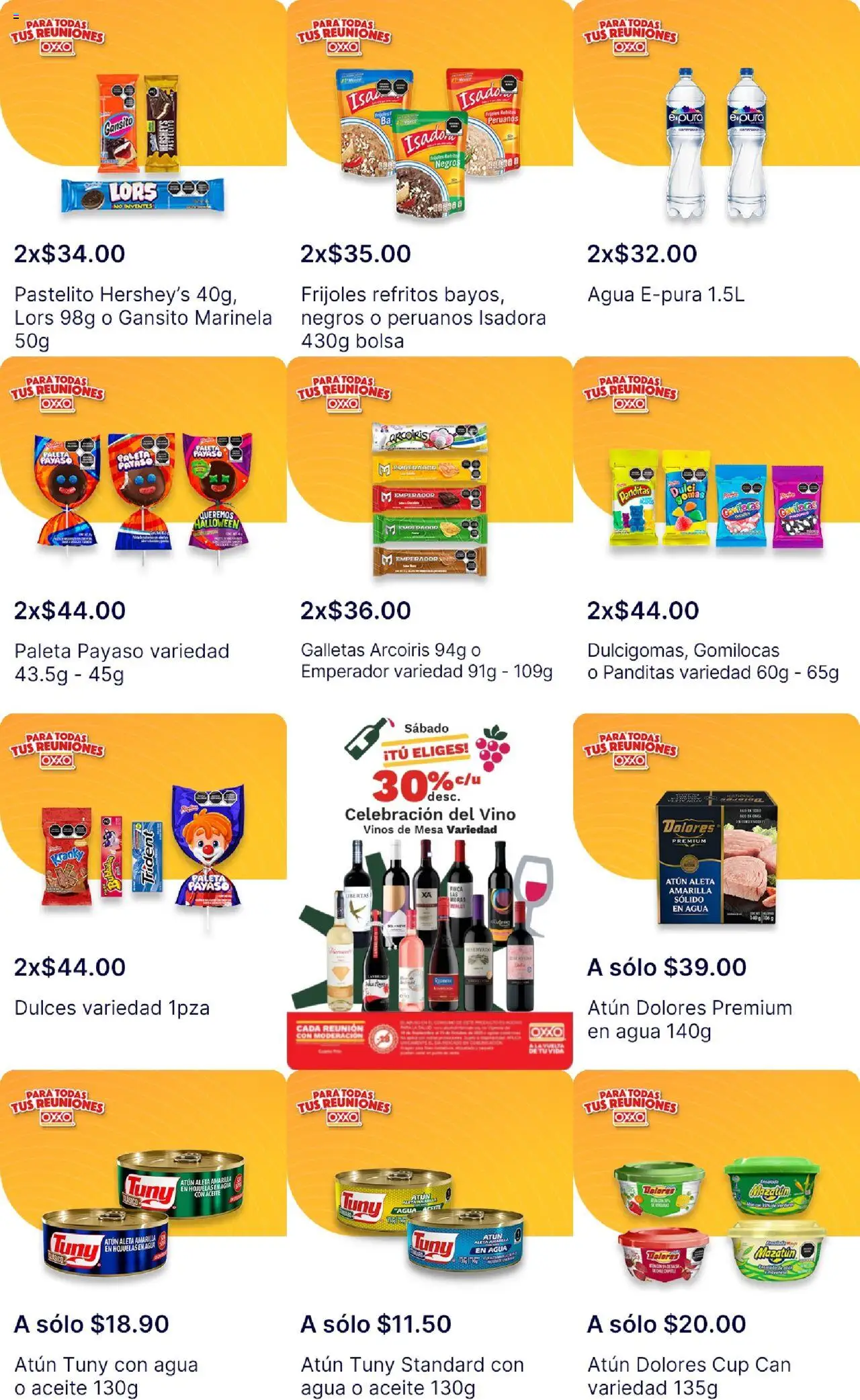 Vista previa las ofertas de la tienda OXXO - Folleto desde el 26/09/2025 - Dulces, Galletas, Bolsa, Frijoles, Aceite, Atún, Paleta, Hojuelas