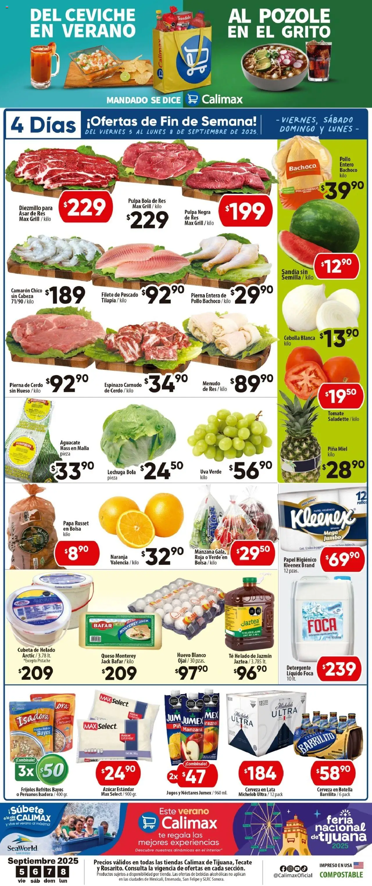 Folleto Tijuana Calimax y sus promociones válidas desde el 05/09/2025 - Número de página 1