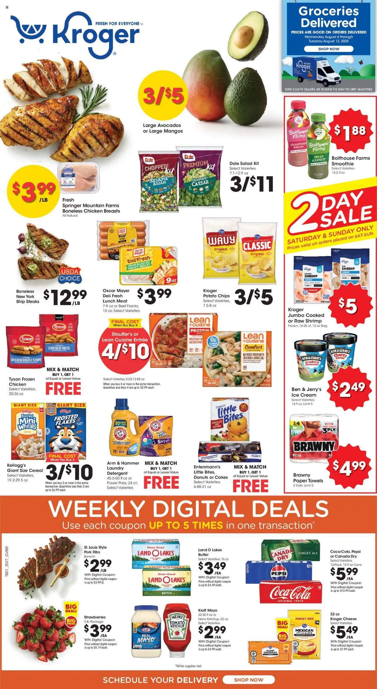 Kroger Weekly ads from 08/06/2025 >> Ad for next week - Page number 1 - Turkey, Chocolate, Ice, Cheese, Bag, Hammer, Oven, Sesame