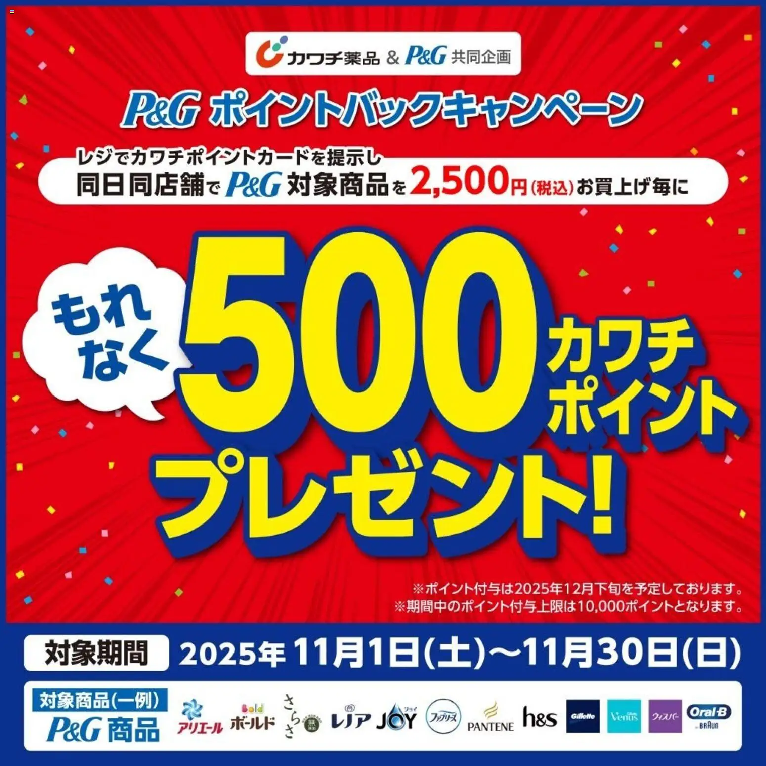 カワチの2025/11/01から2025/11/30までのチラシはここ必ずもらえる！ 500カワチポイント