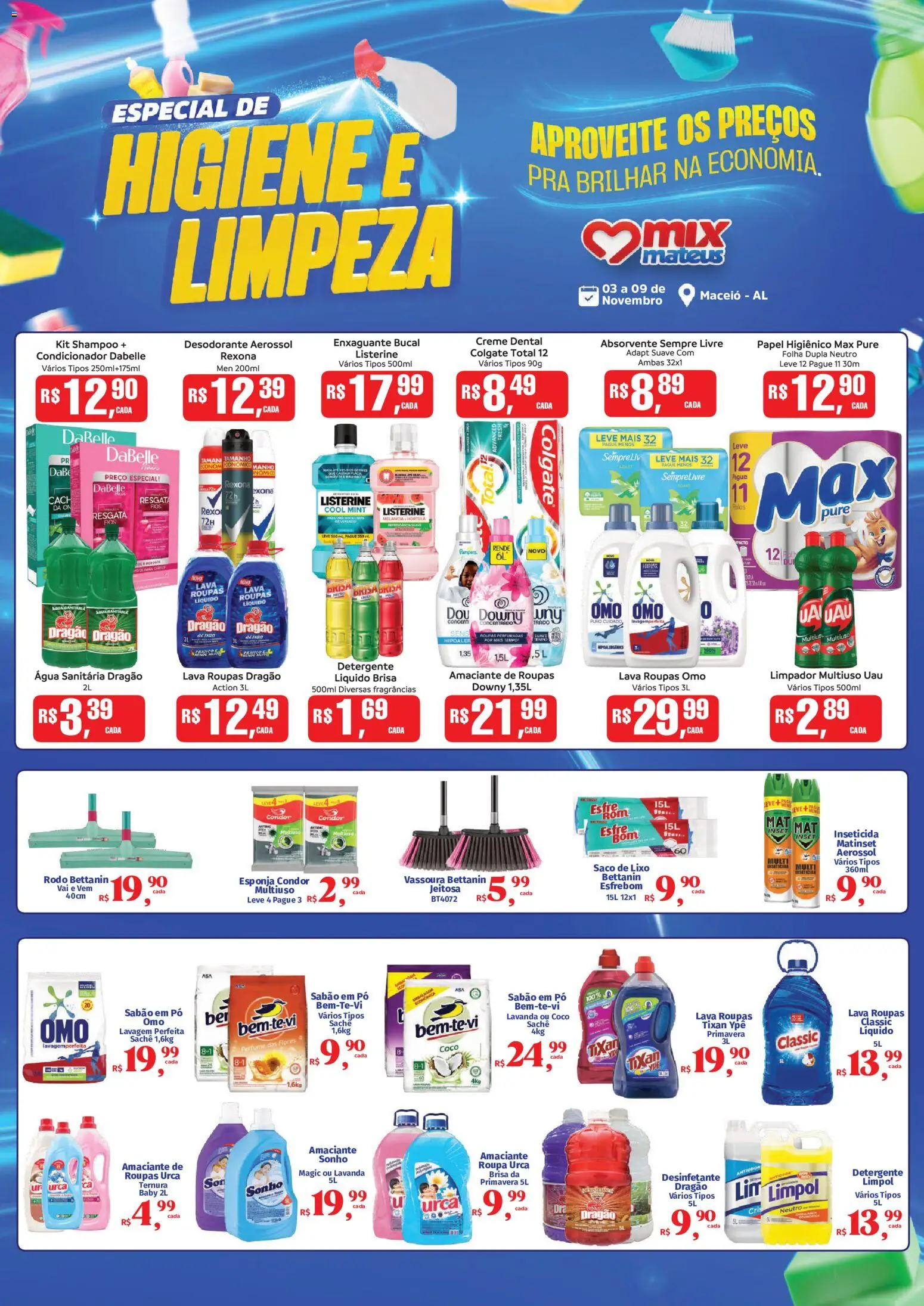 Pré-Visualização do folheto "Ofertas Especial de Higiene e Limpeza" da loja Mateus válido a partir de 03/11/2025