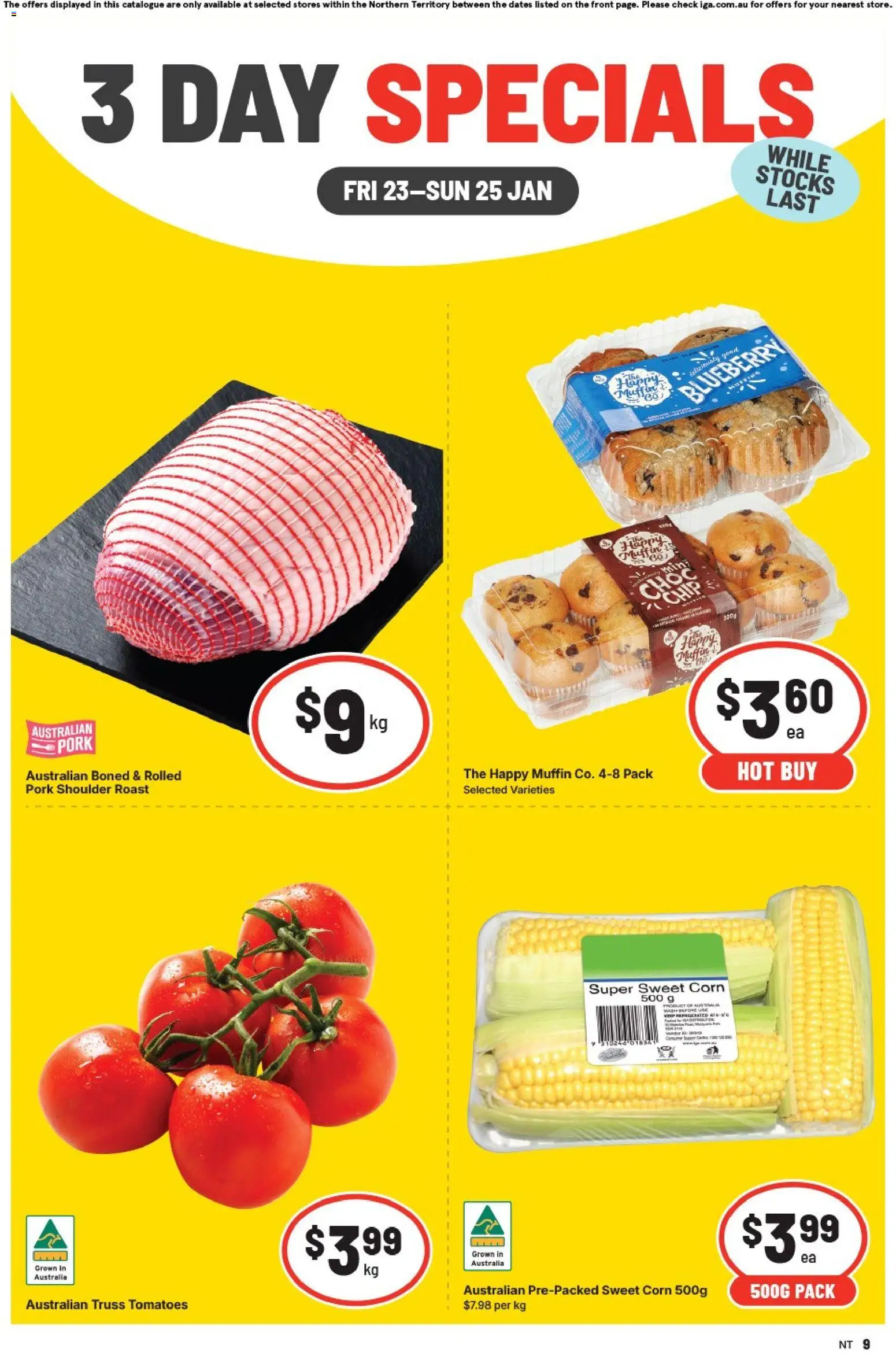 Preview of catalogue 3 Day Specials NT from shop IGA valid 23/01/2026