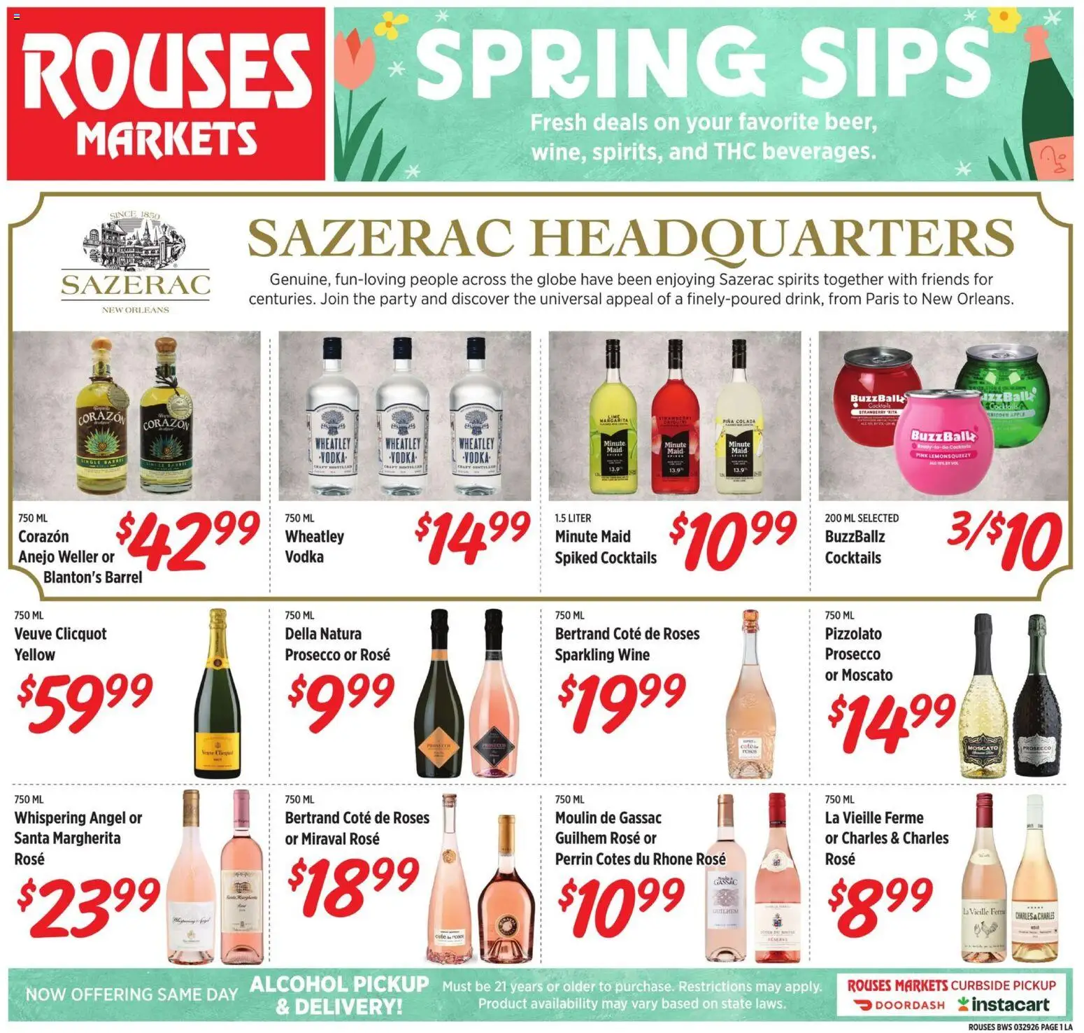 Ad Preview of Rouses Rouses Monthly Alcohol Flyer from 03/29/2026