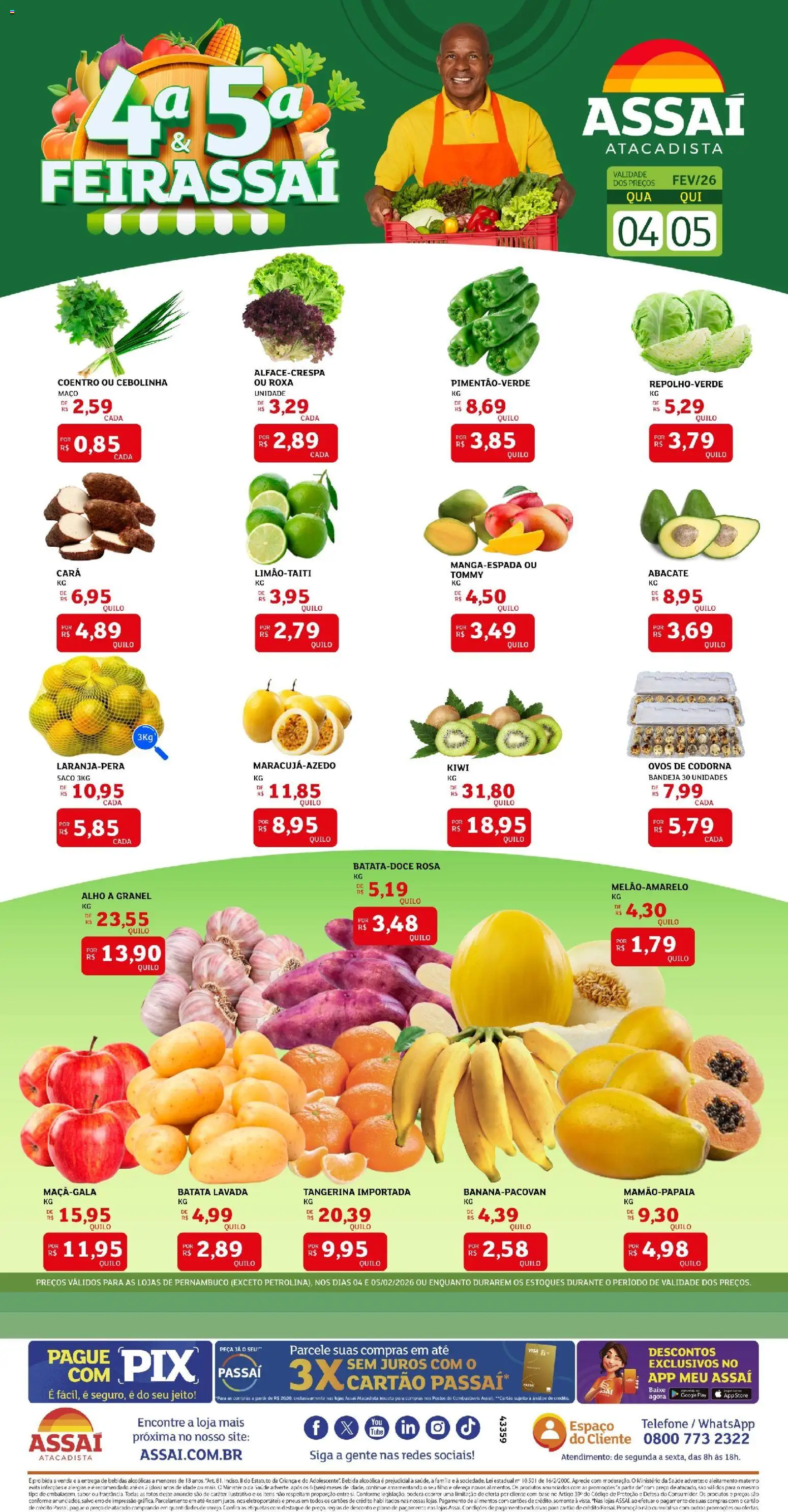 Pré-Visualização do folheto "Encarte - PE" da loja Assaí Atacadista válido a partir de 04/02/2026