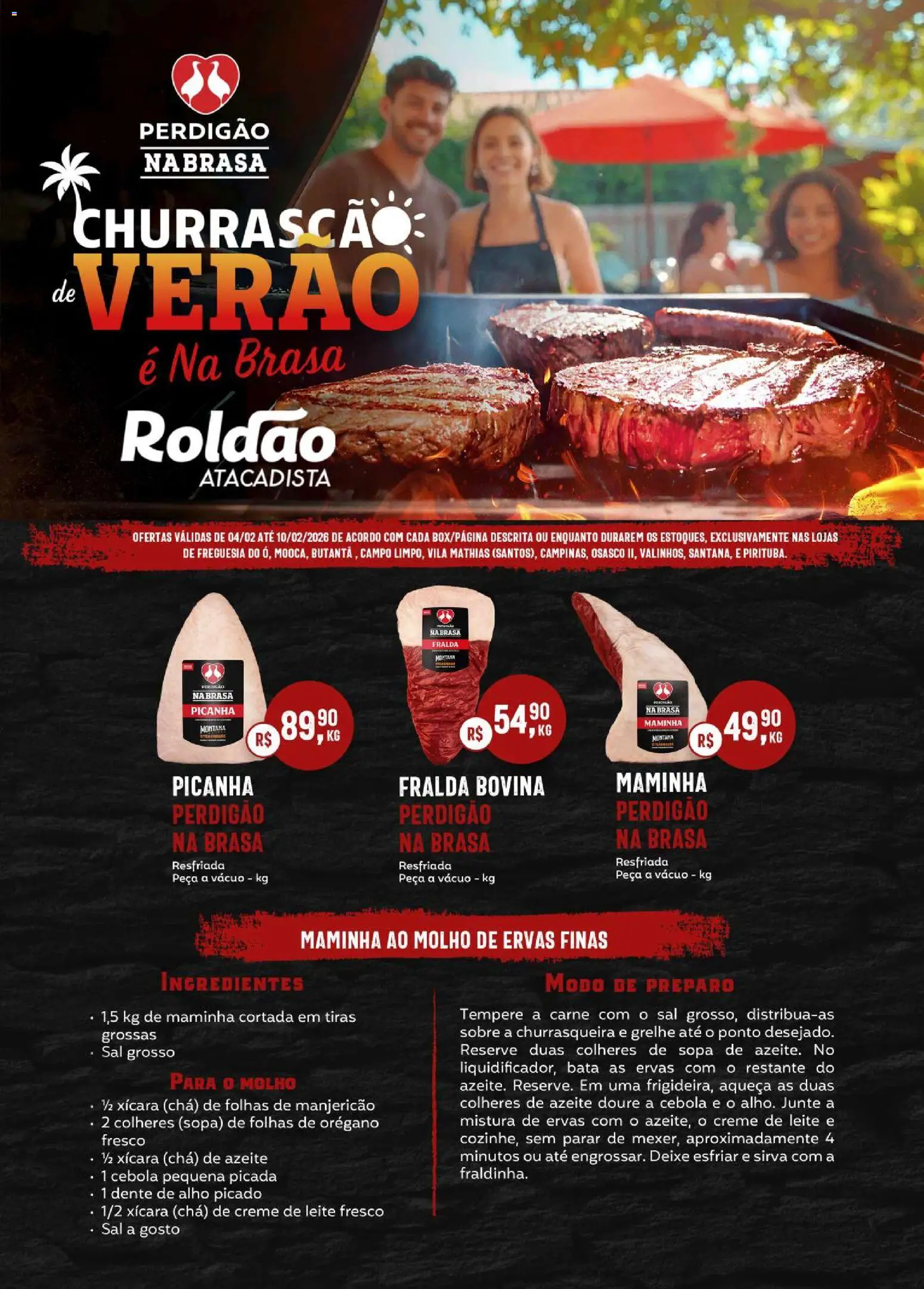Pré-Visualização do folheto "Ofertas Churrascão de Verão É Na Brasa" da loja Roldão válido a partir de 04/02/2026