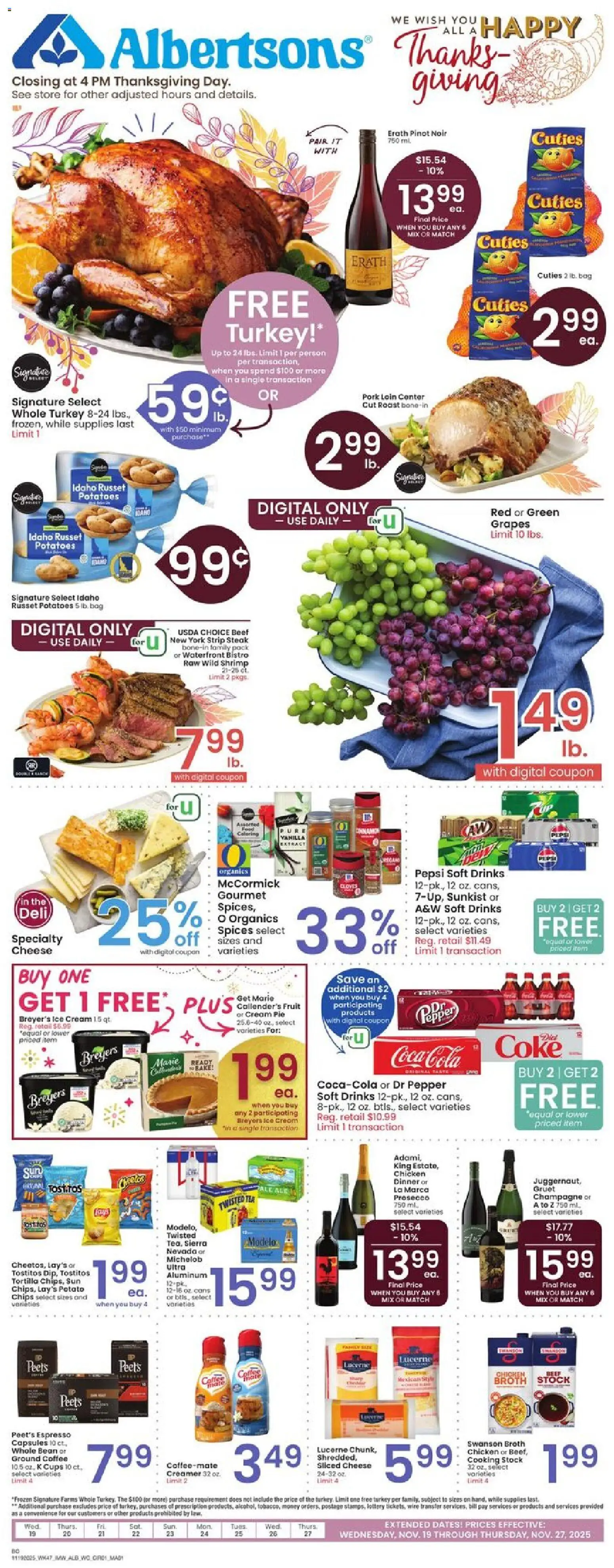 Ad Preview of Albertsons Weekly Ad from 11/19/2025