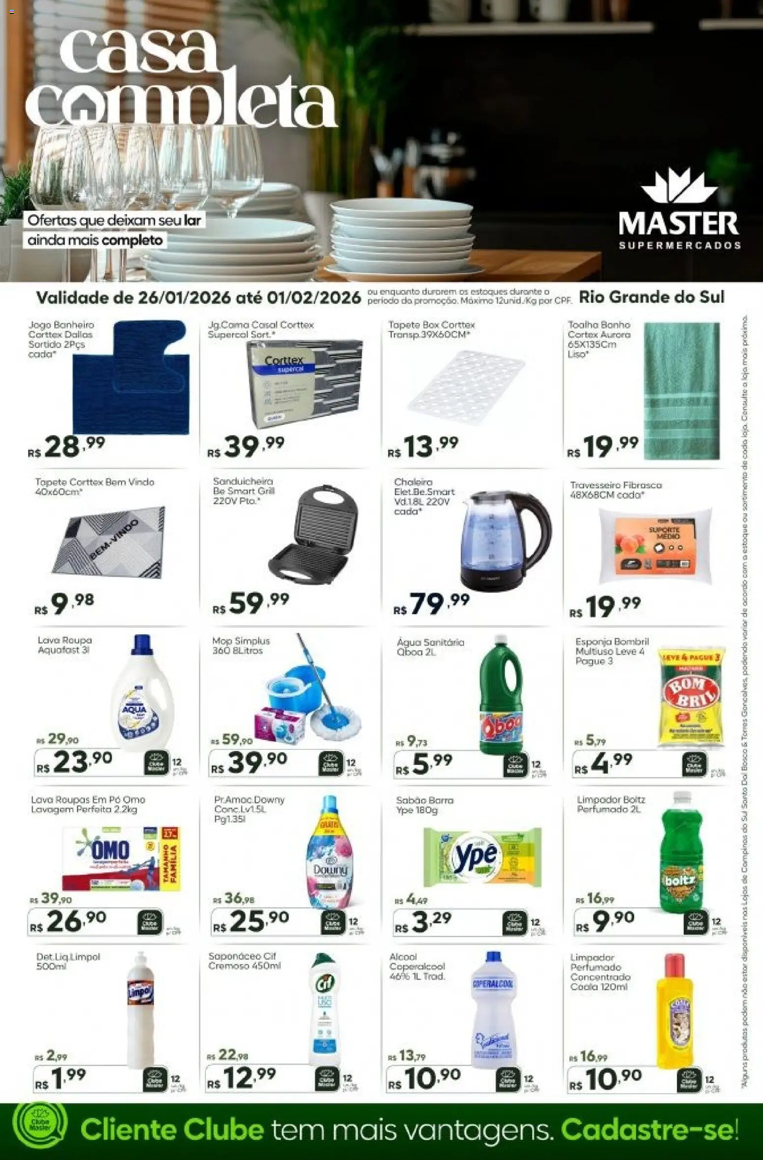 Pré-Visualização do folheto "Ofertas Casa Completa" da loja Master válido a partir de 26/01/2026
