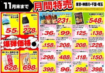 業務 スーパーの2025/11/01から2025/11/30までのチラシはここ南関東
