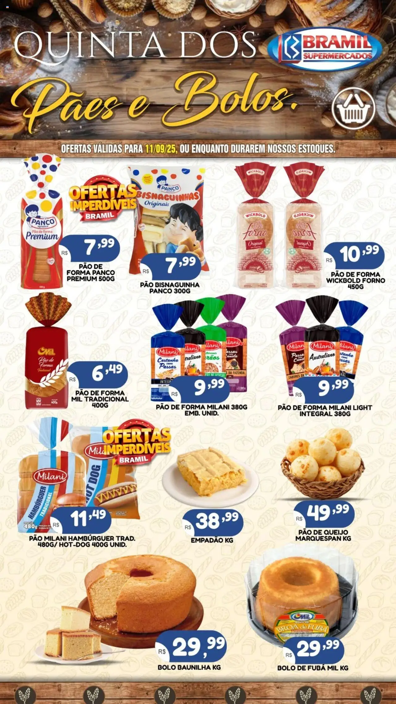 Bramil Supermercados folheto "Ofertas Quinta dos Pães e Bolos" válido a partir de 11/09/2025 - número de página 1