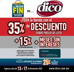 Vista previa las ofertas de la tienda Muebles Dico - Buen Fin desde el 13/11/2025 