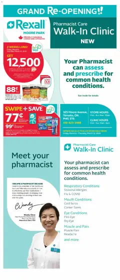 Preview of leaflet Rexall flyer Moore Park Grand Opening - Toronto from shop Rexall is valid from Mar 06, 2026