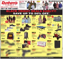 Ad Preview of Dunham's Sports Black Friday from 11/08/2025