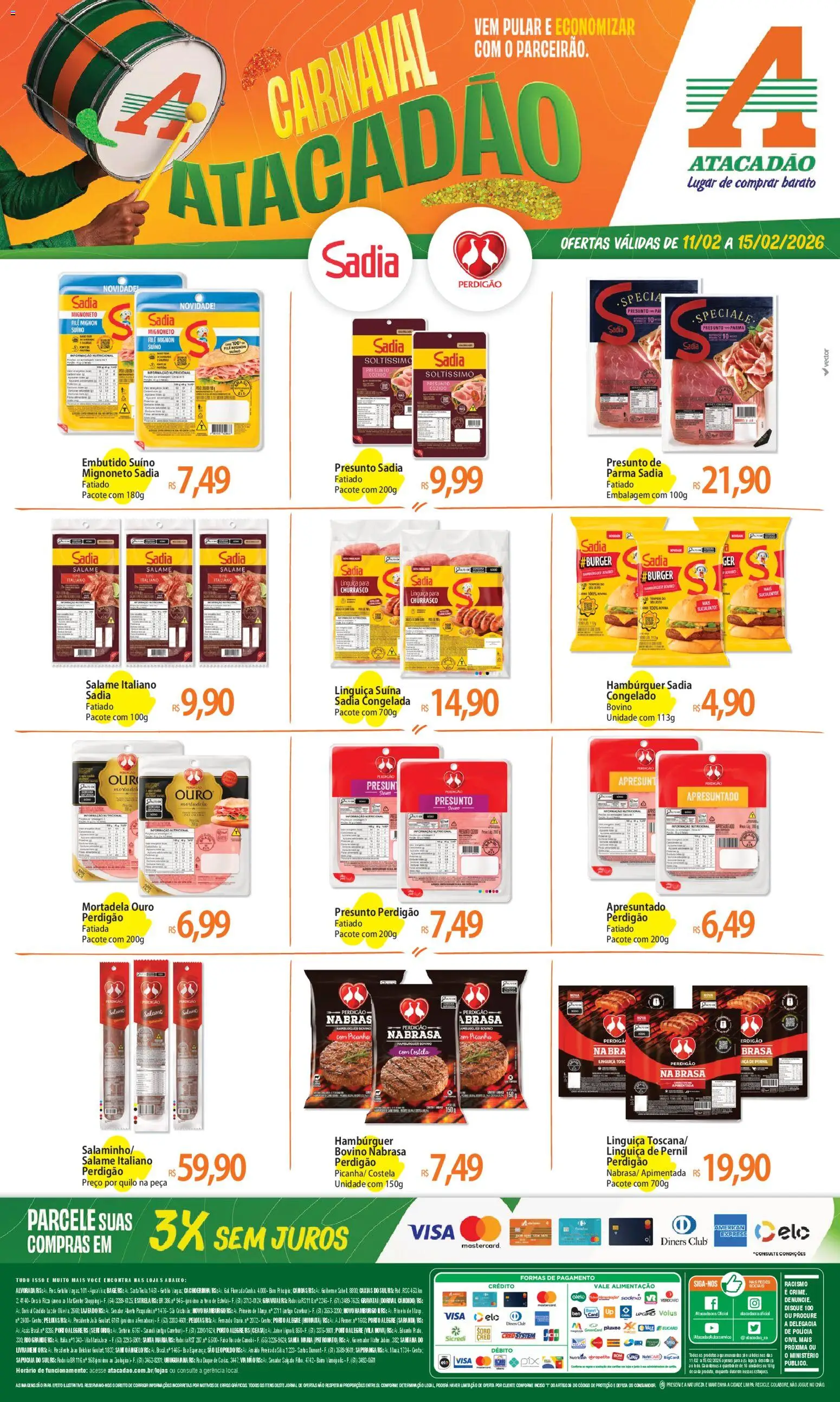 Pré-Visualização do folheto "Ofertas - RS" da loja Atacadão válido a partir de 11/02/2026