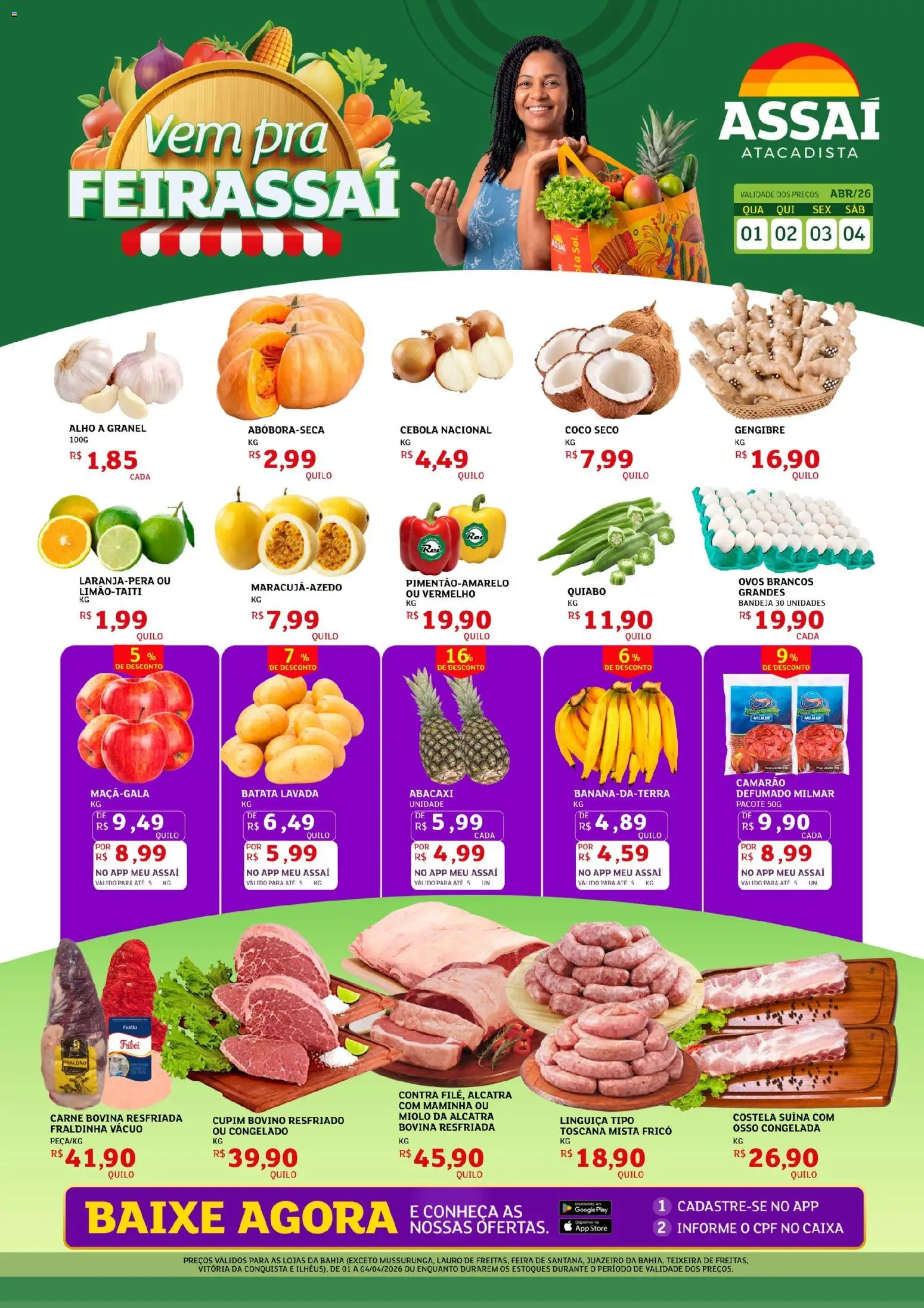 Pré-Visualização do folheto "Assaí Atacadista ofertas - BA" da loja Assaí Atacadista válido a partir de 01/04/2026