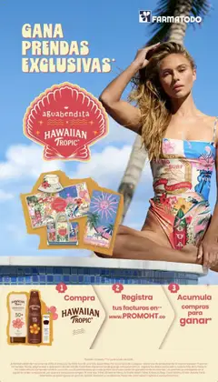  Vista previa del prospecto Promociones Hawaiian Tropic FarmaTodo del almacen FarmaTodo válida del 01/06/2025 al 31/07/2025