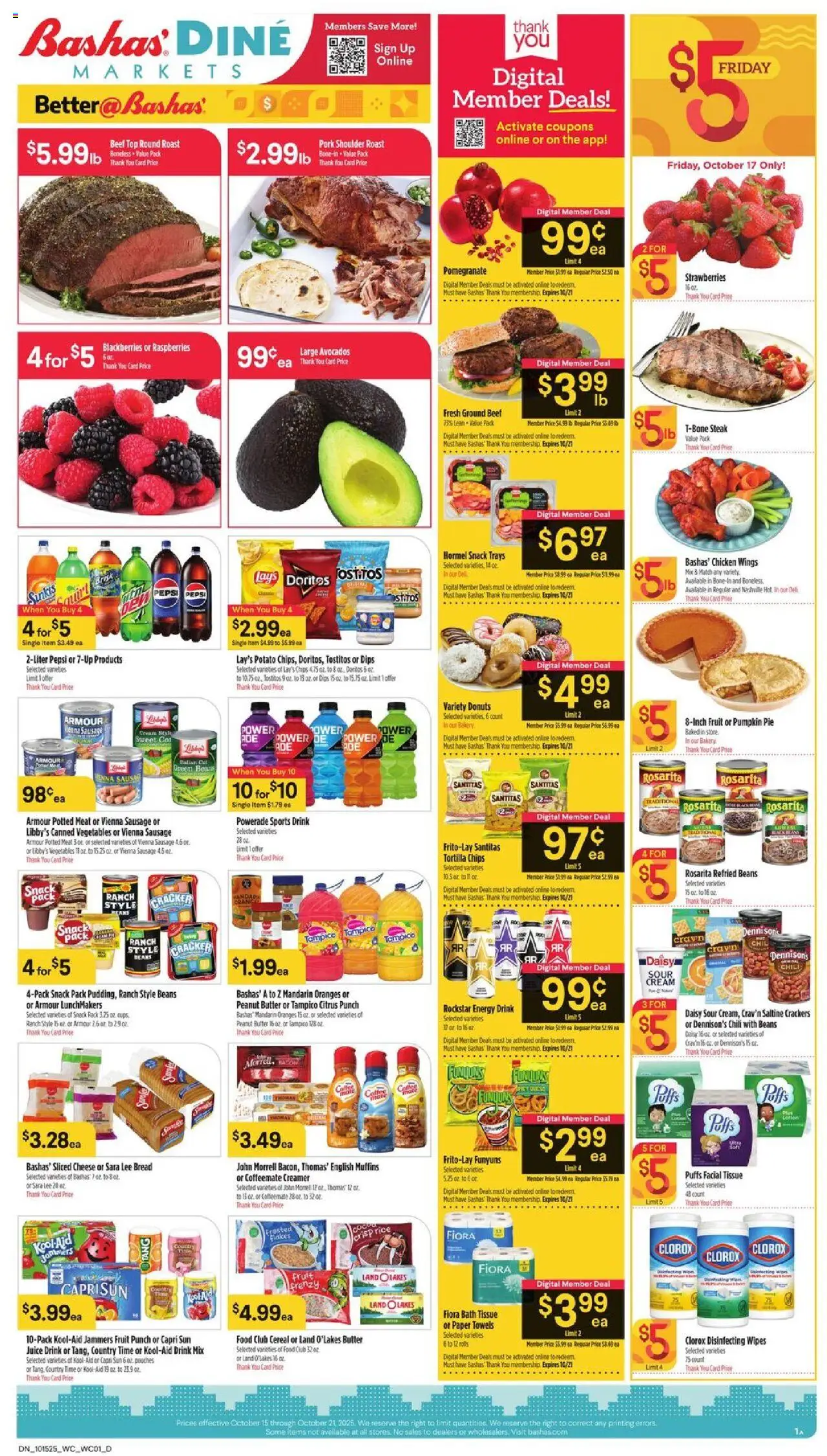 Basha's Dine from 10/15/2025 - Flyer - Page number 1