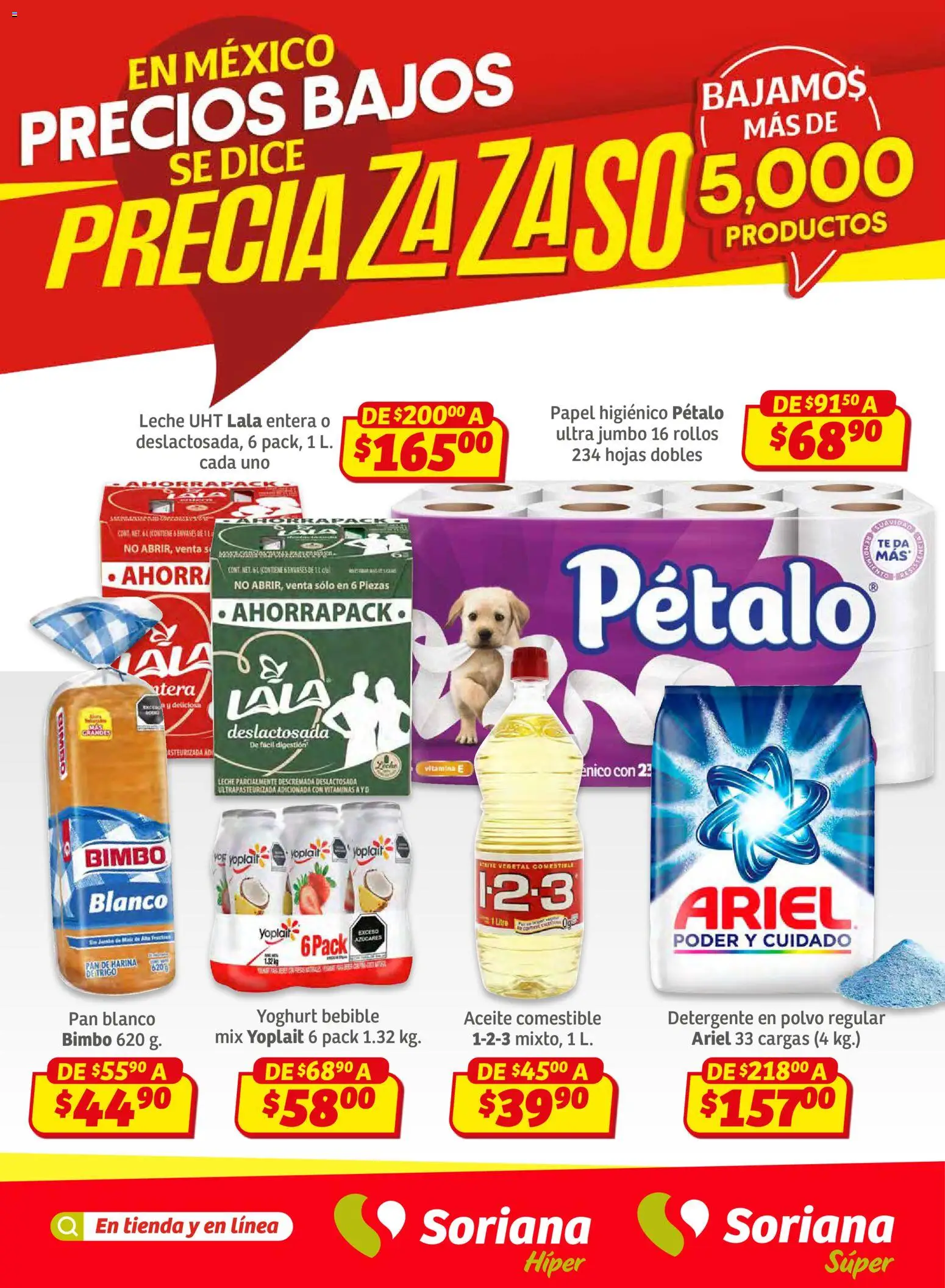 Vista previa las ofertas de la tienda Soriana - Folleto desde el 15/01/2026 - Pan, Vitaminas, Aceite, Papel higiénico, Harina, Detergente, Detergente en polvo, Leche UHT