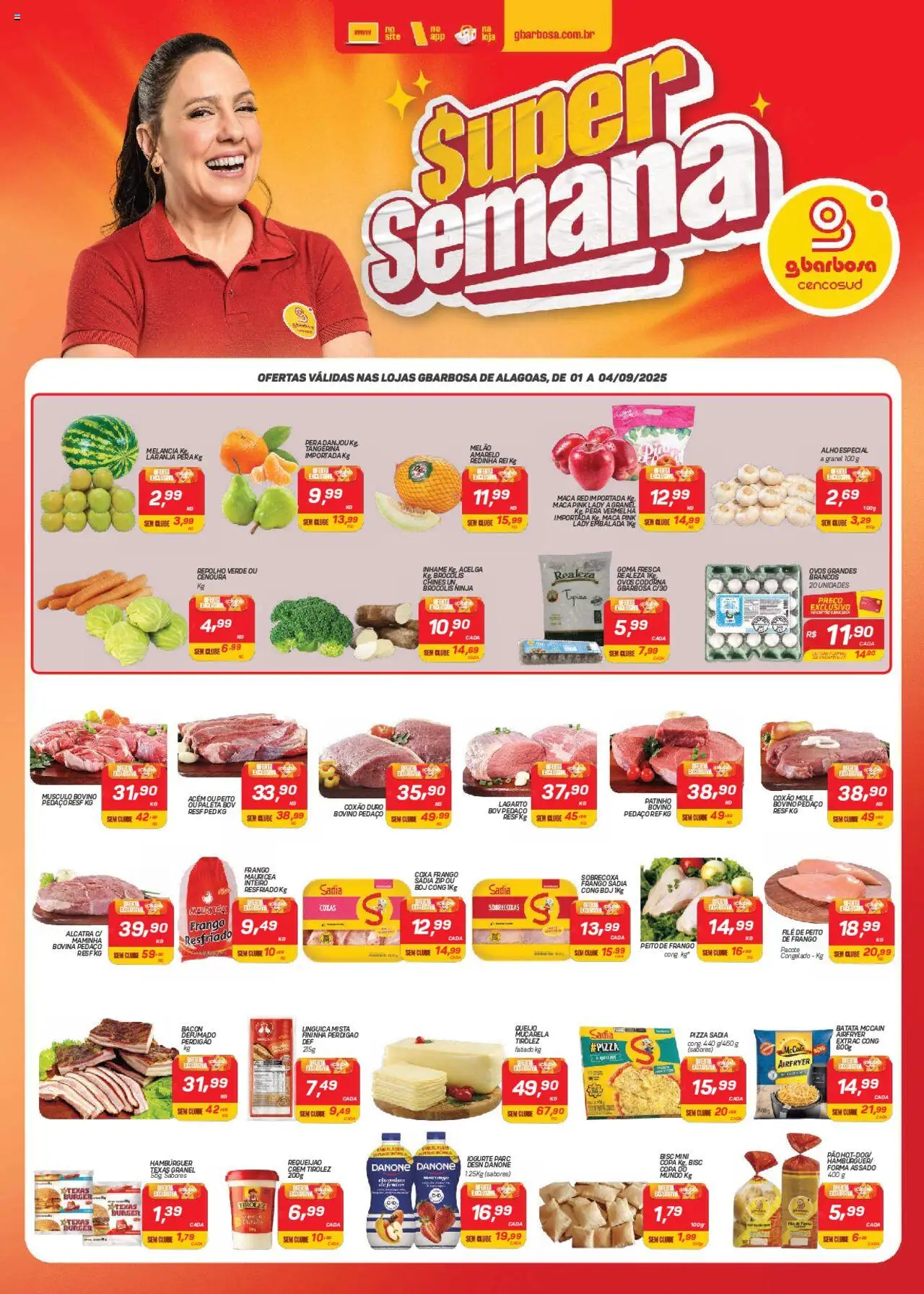 Gbarbosa folheto "Ofertas da semana" válido a partir de 01/09/2025 - número de página 1 - Pizza, Tapioca, Melancia, Copa, Batata, Cenoura, Maminha, Coxão duro