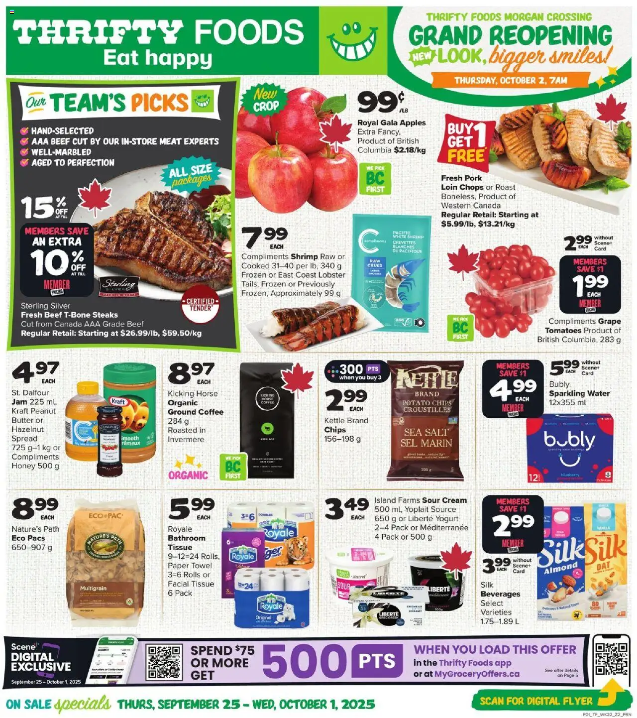 Thrifty Foods flyer valid from Sep 25, 2025 - page number 1
