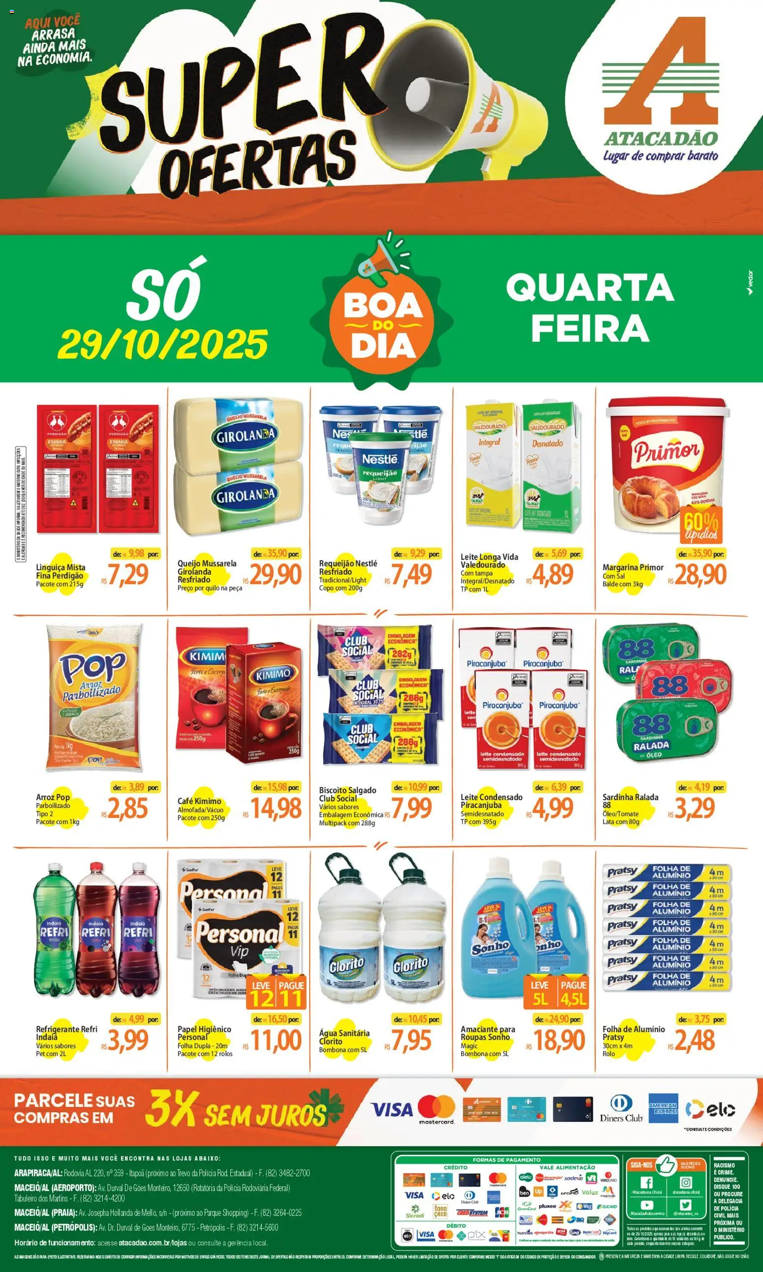Pré-Visualização do folheto "Ofertas - AL" da loja Atacadão válido a partir de 29/10/2025