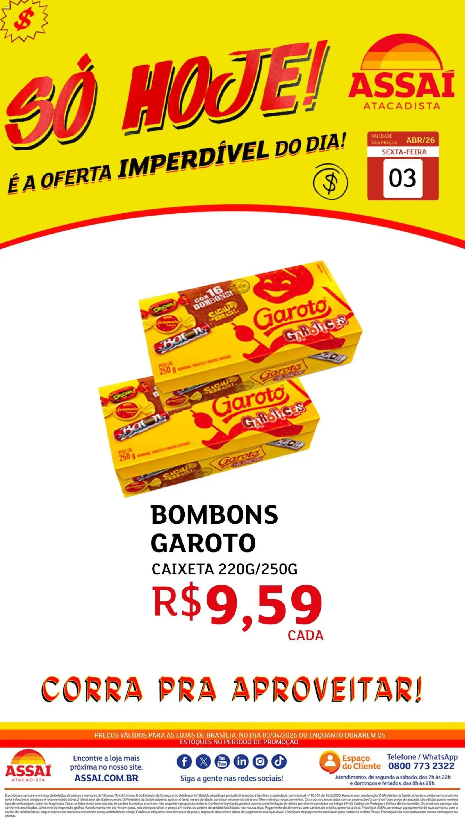 Pré-Visualização do folheto "Assaí Atacadista ofertas - DF" da loja Assaí Atacadista válido a partir de 03/04/2026