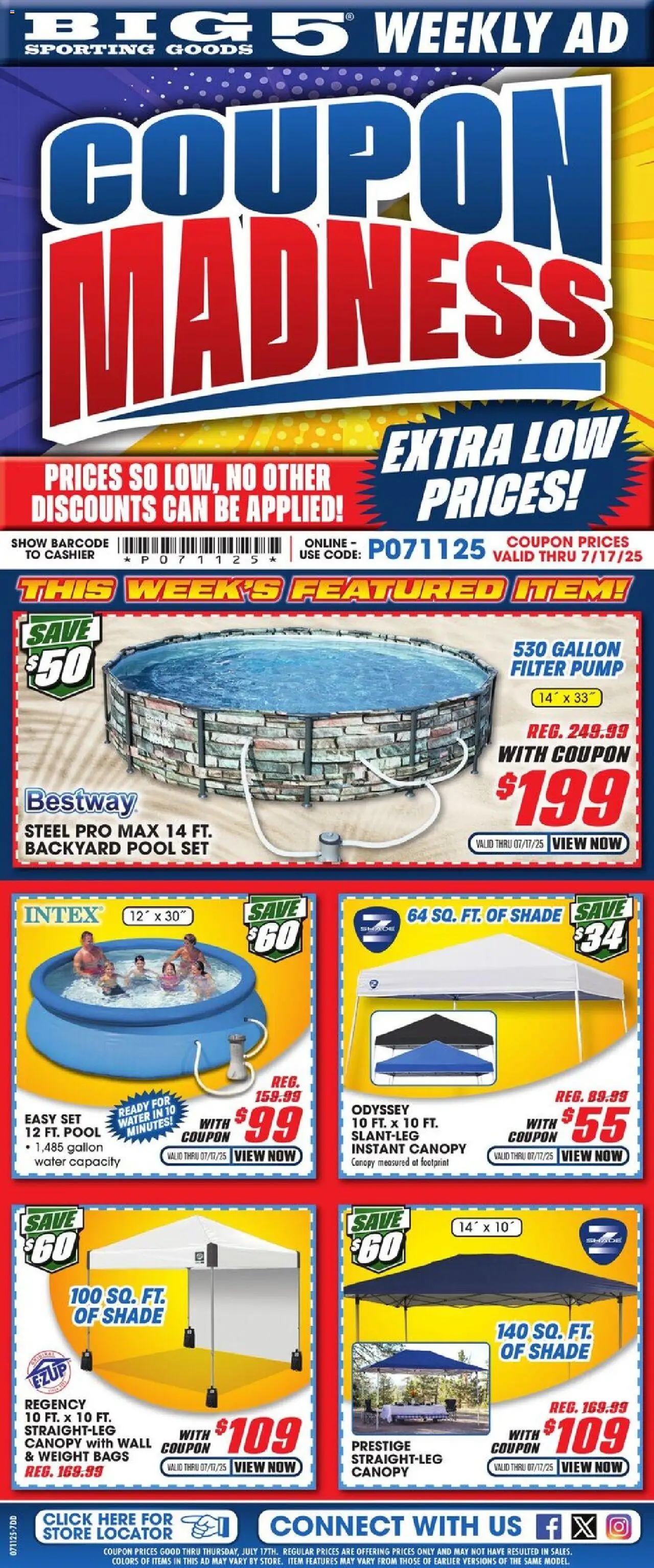 Big 5 Sporting Goods Weekly Ad from 07/11/2025 - Flyer - Page number 1 - Pump, Water, Weight