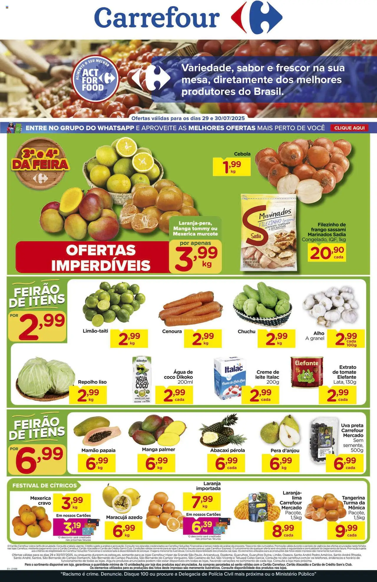 Carrefour folheto "Ofertas Feira" válido a partir de 29/07/2025 - número de página 1