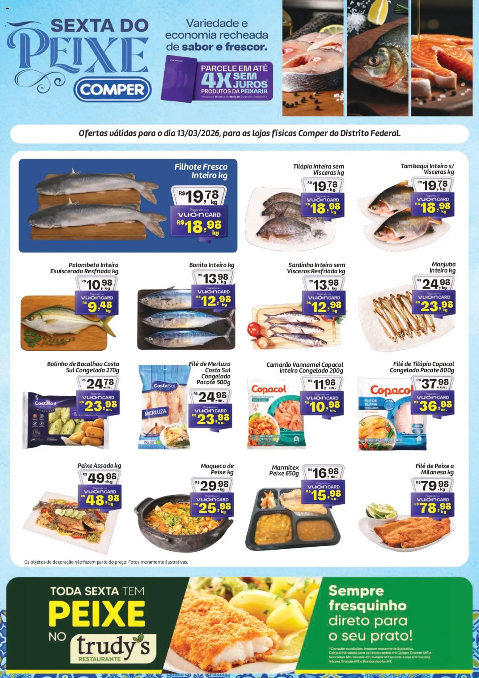Pré-Visualização do folheto "Comper ofertas Sexta do Peixe" da loja Comper válido a partir de 13/03/2026