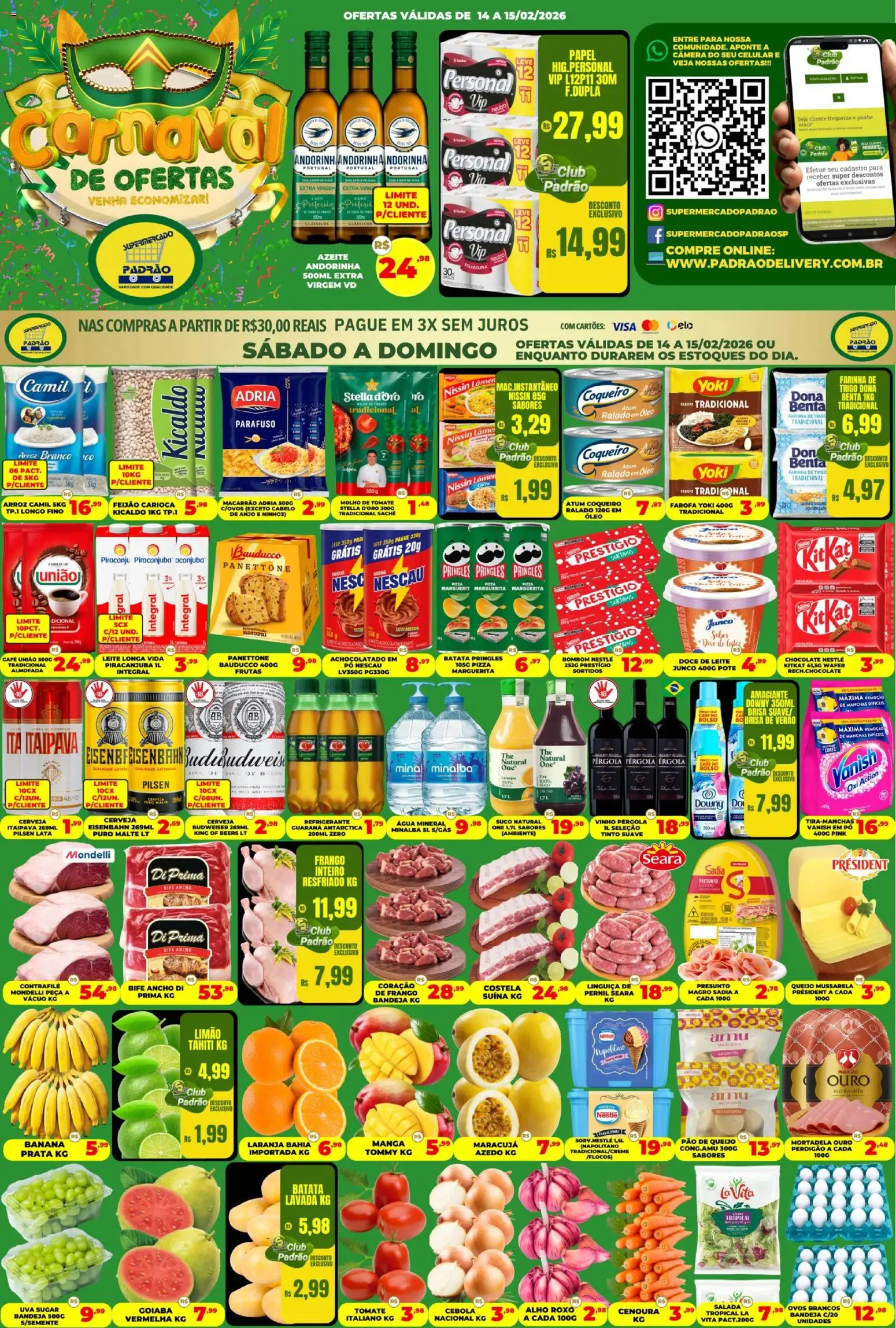 Pré-Visualização do folheto "Ofertas da semana" da loja Supermercado Padrão válido a partir de 14/02/2026