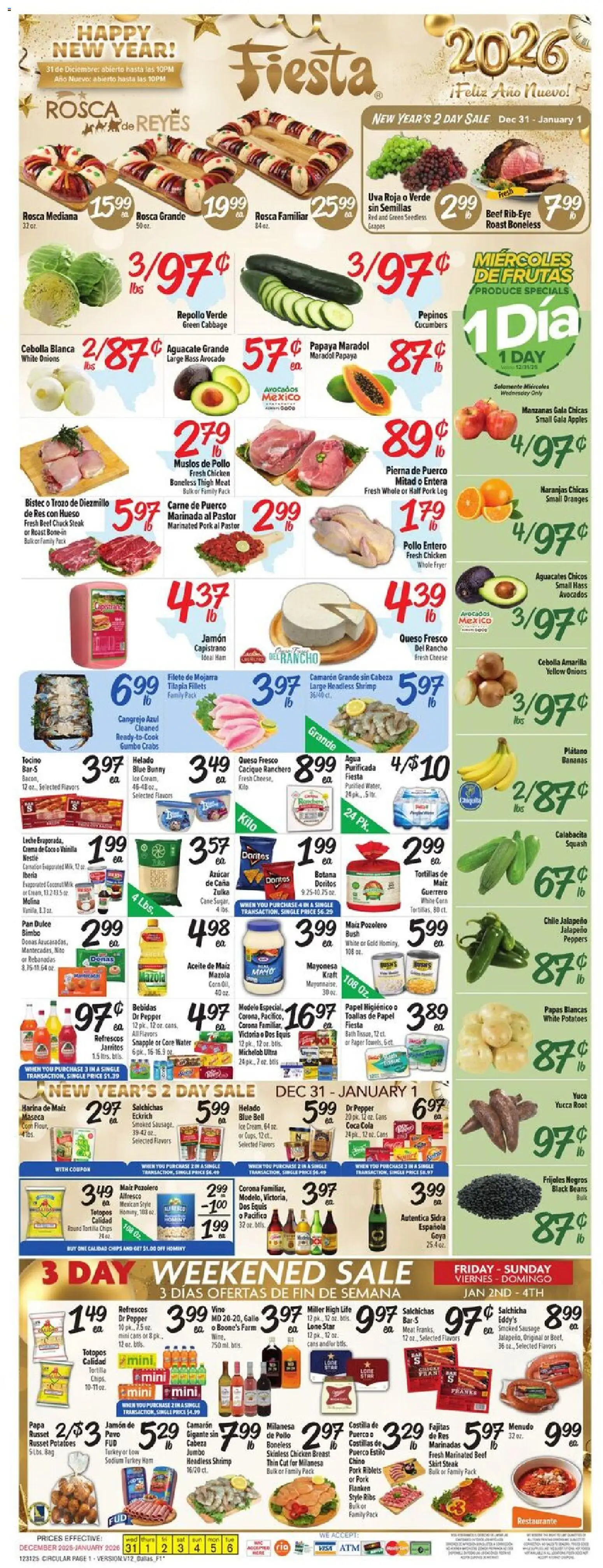 Ad Preview of Fiesta Mart Weekly Ad from 12/31/2025
