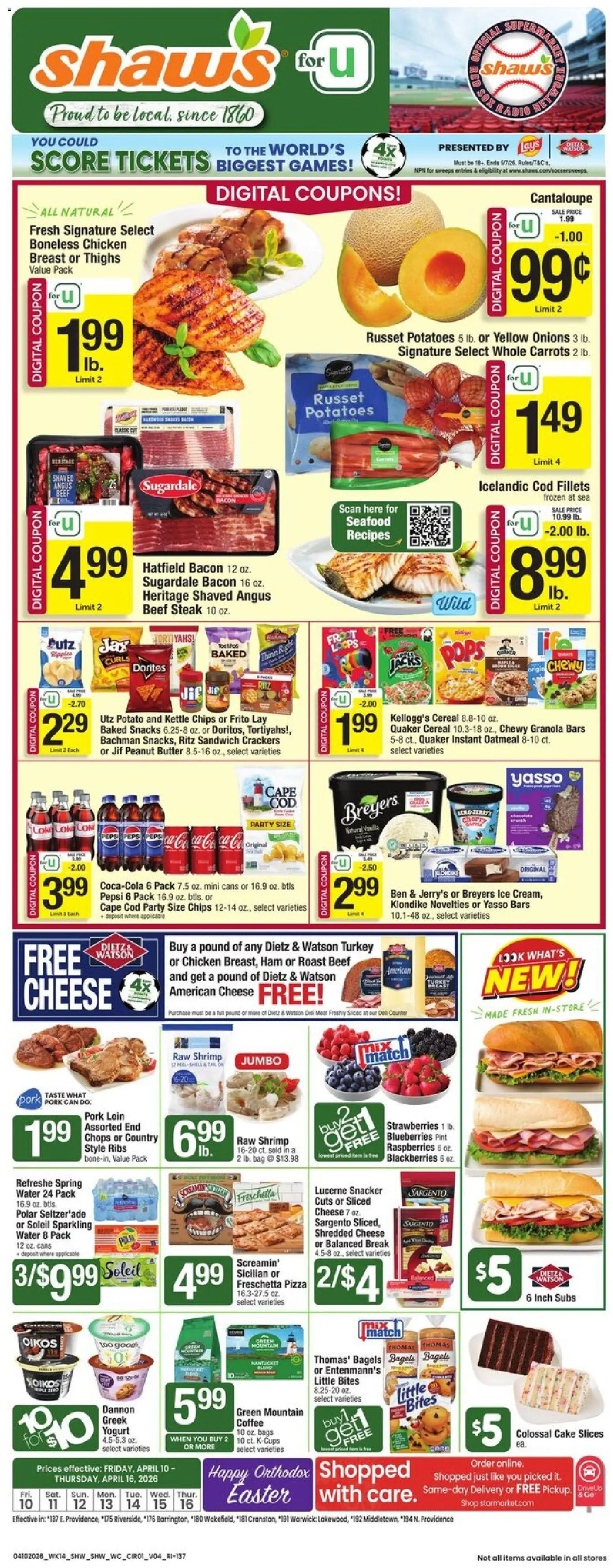 Ad Preview of Shaw's Shaw's Weekly Ad - RI from 04/10/2026