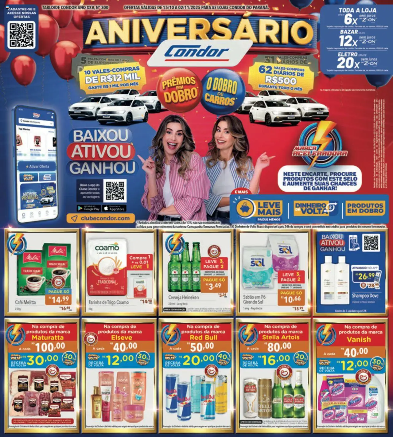 Supermercados Condor folheto "Ofertas Aniversário" válido a partir de 15/10/2025 - número de página 1