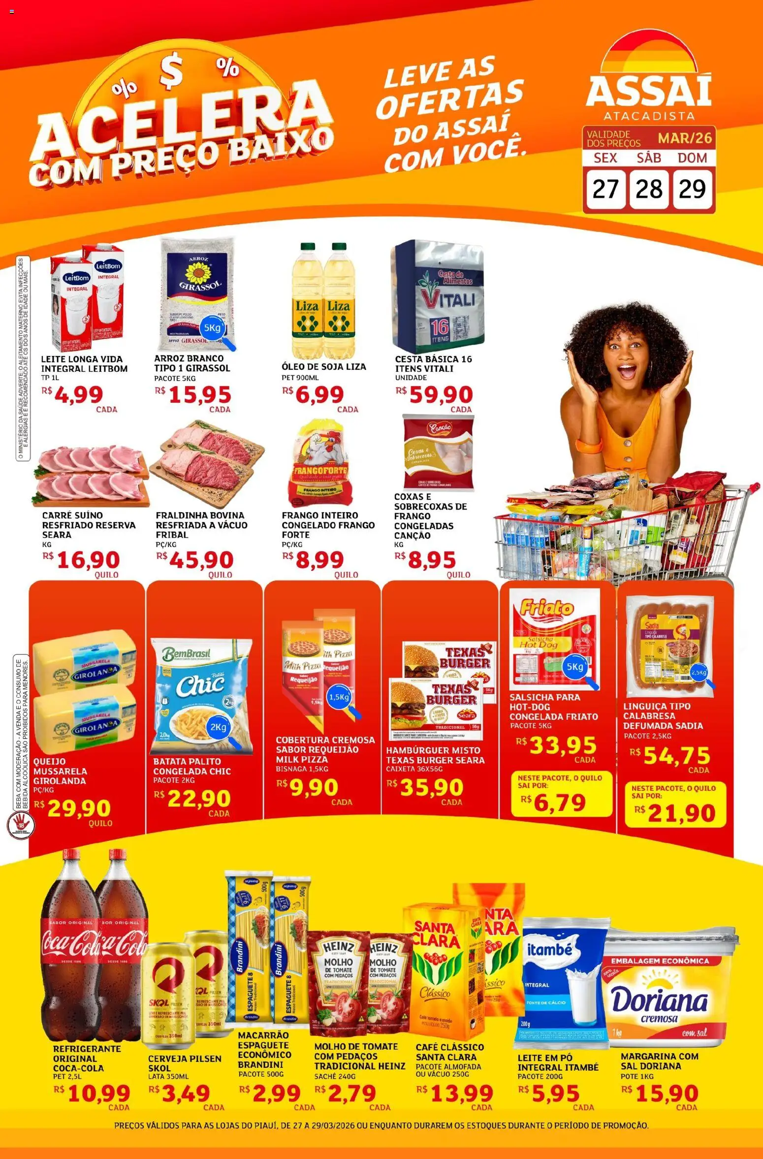 Pré-Visualização do folheto "Assaí Atacadista ofertas - PI" da loja Assaí Atacadista válido a partir de 27/03/2026 - Café, Pizza, Batata, Leite em pó, Alimentos, Requeijão, Frango inteiro, Friato