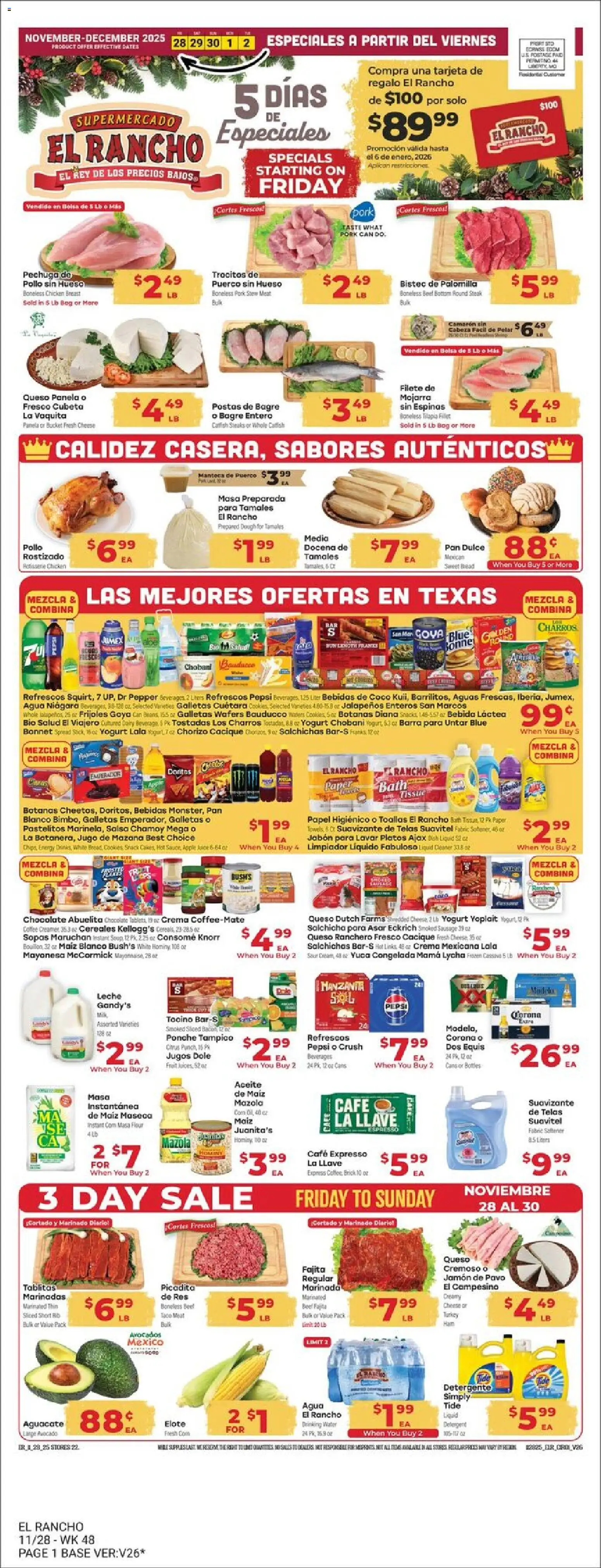 Ad Preview of El Rancho Weekly Ad from 11/28/2025
