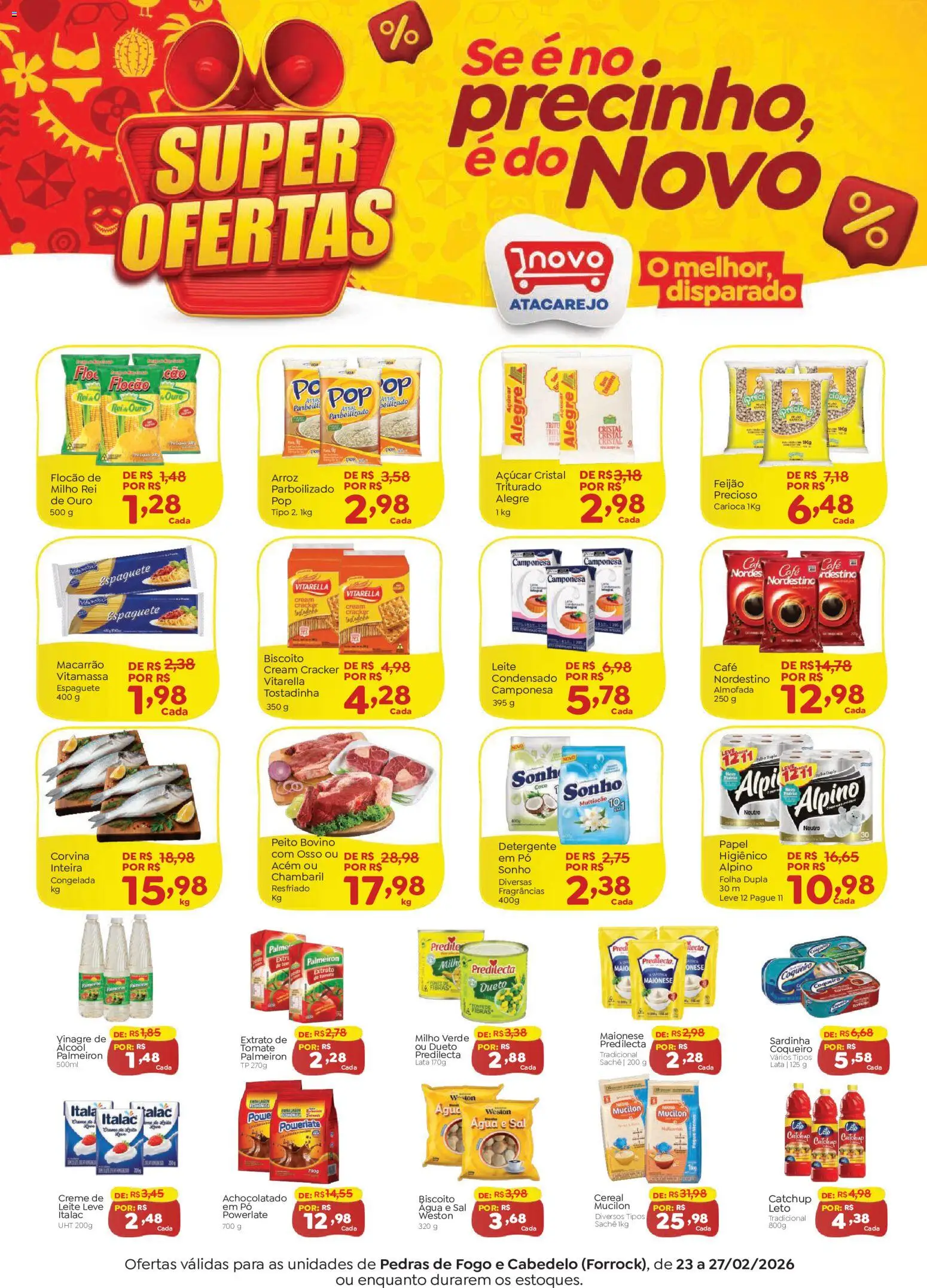 Pré-Visualização do folheto "Ofertas da semana" da loja Novo Atacarejo válido a partir de 23/02/2026
