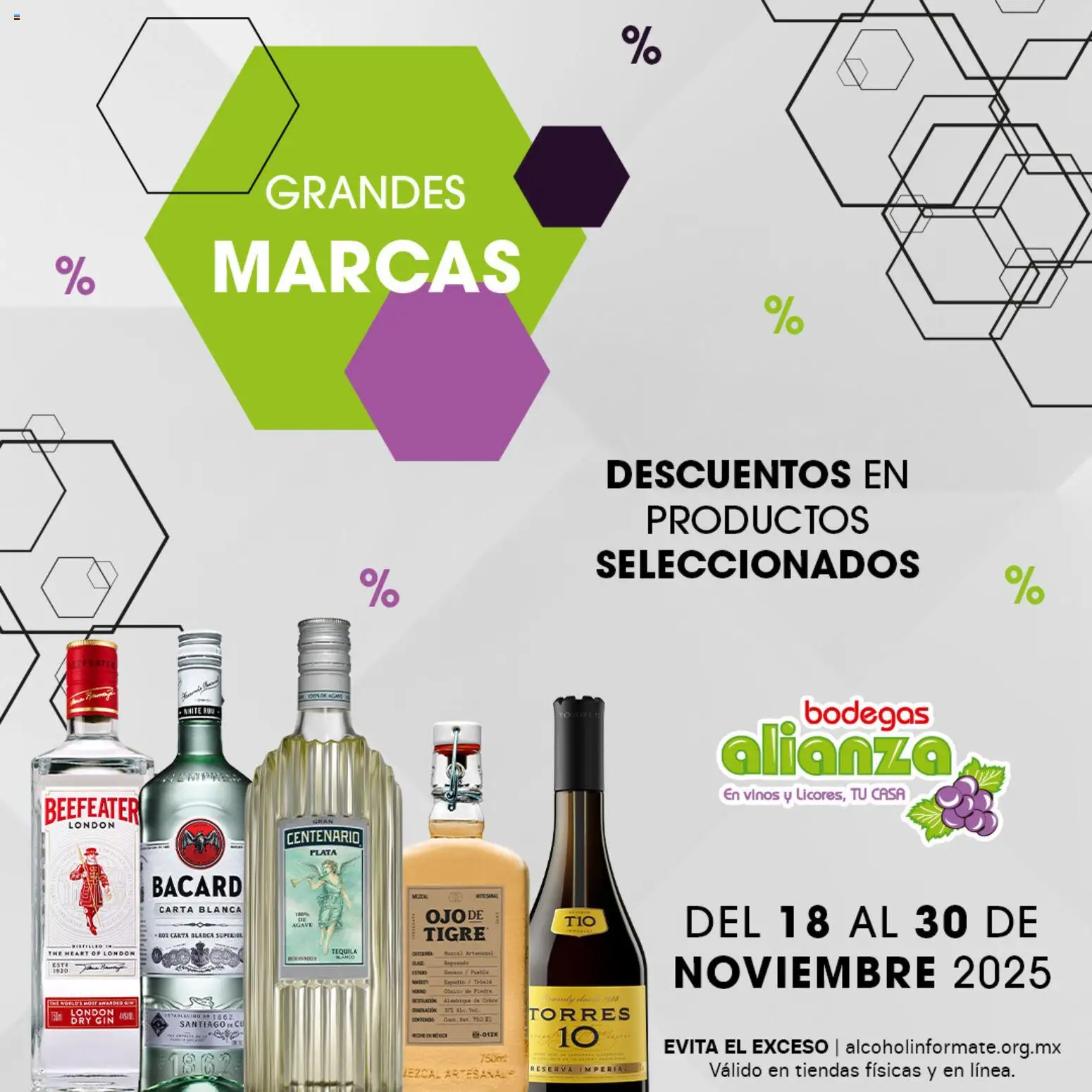 Vista previa las ofertas de la tienda Bodegas Alianza - Catálogo Grandes Marcas desde el 18/11/2025 - Tequila, Gin
