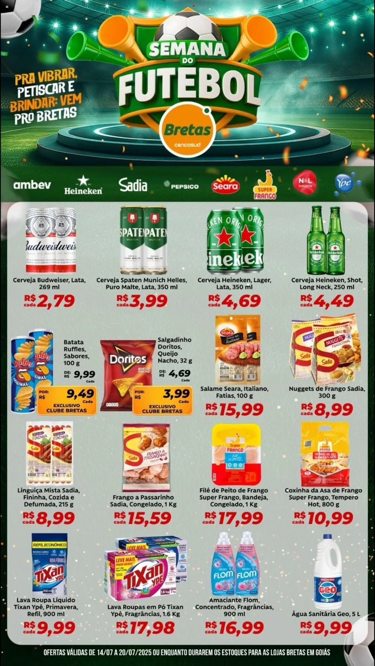 Bretas folheto "Ofertas Semana do Futebol" válido a partir de 14/07/2025 - número de página 1