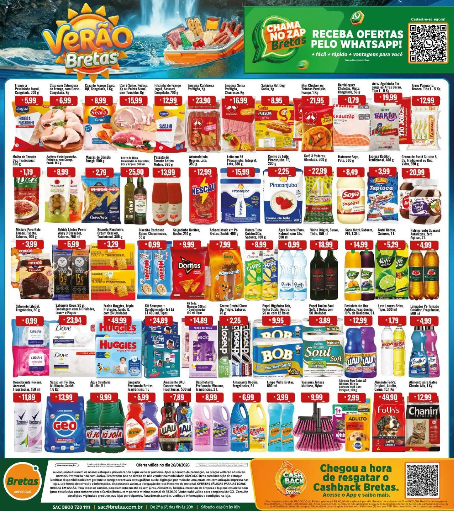 Pré-Visualização do folheto "Ofertas do Dia" da loja Bretas válido a partir de 26/01/2026