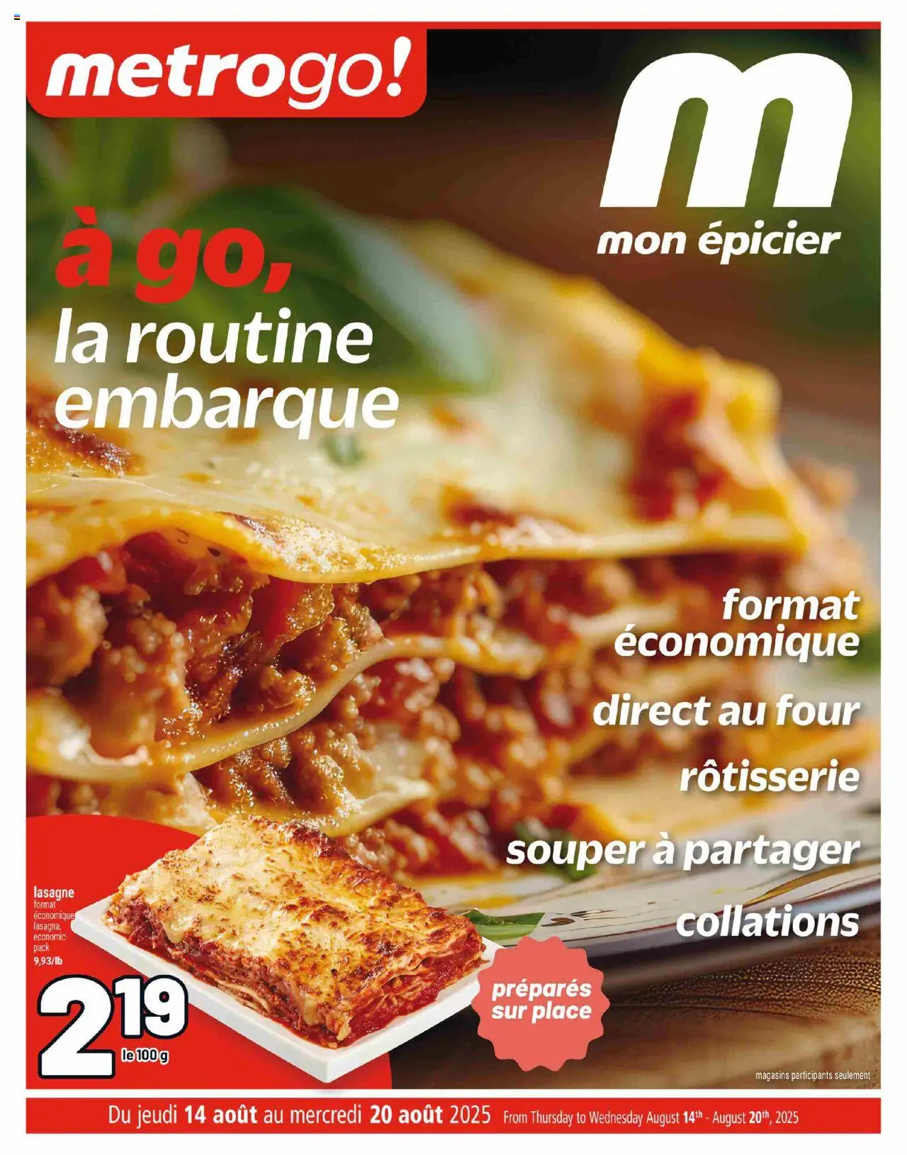 Metro flyer valid from Aug 14, 2025 - page number 1