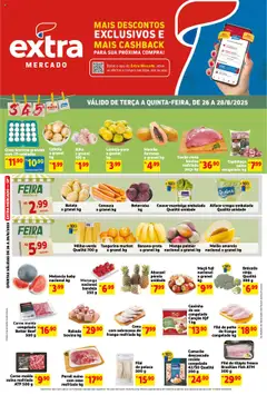 Pré-Visualização do folheto "Ofertas de Mercado Terça e Quinta" da loja Extra válido a partir de 26/08/2025