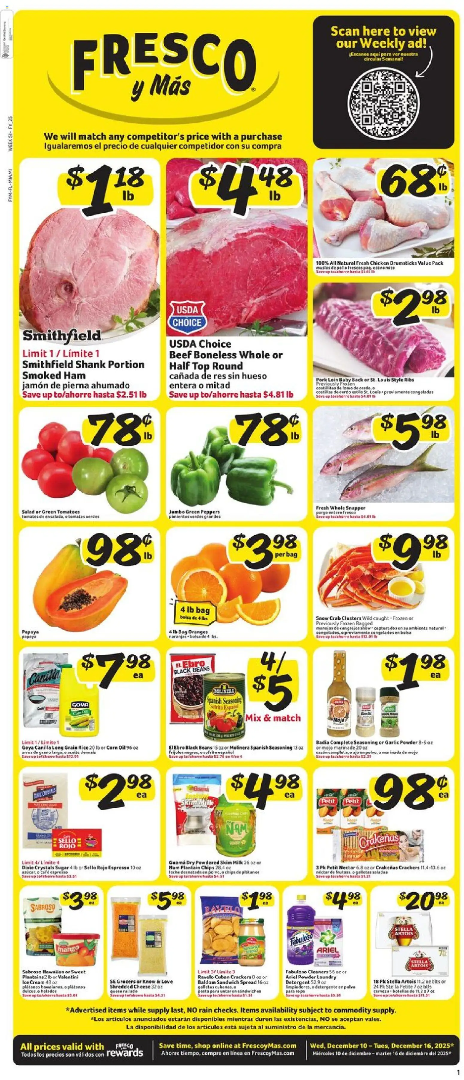 Ad Preview of Fresco y Más Weekly Ad from 12/10/2025