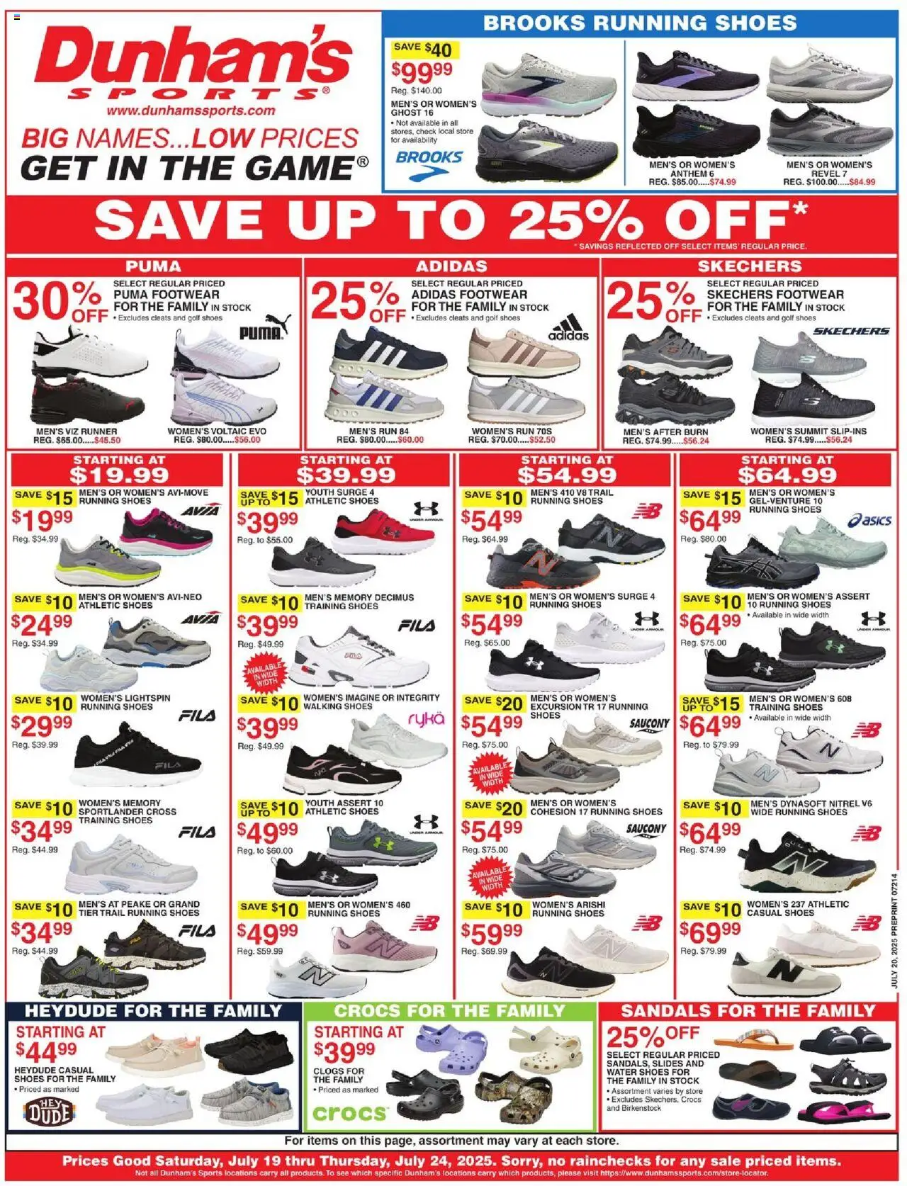 Dunham's Sports Weekly - PA from 07/19/2025 - Flyer - Page number 1