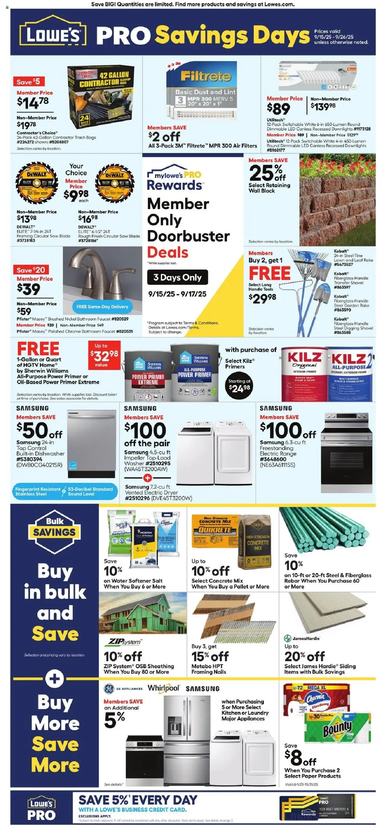 Lowe's Ad from 09/15/2025 - Flyer - Page number 1