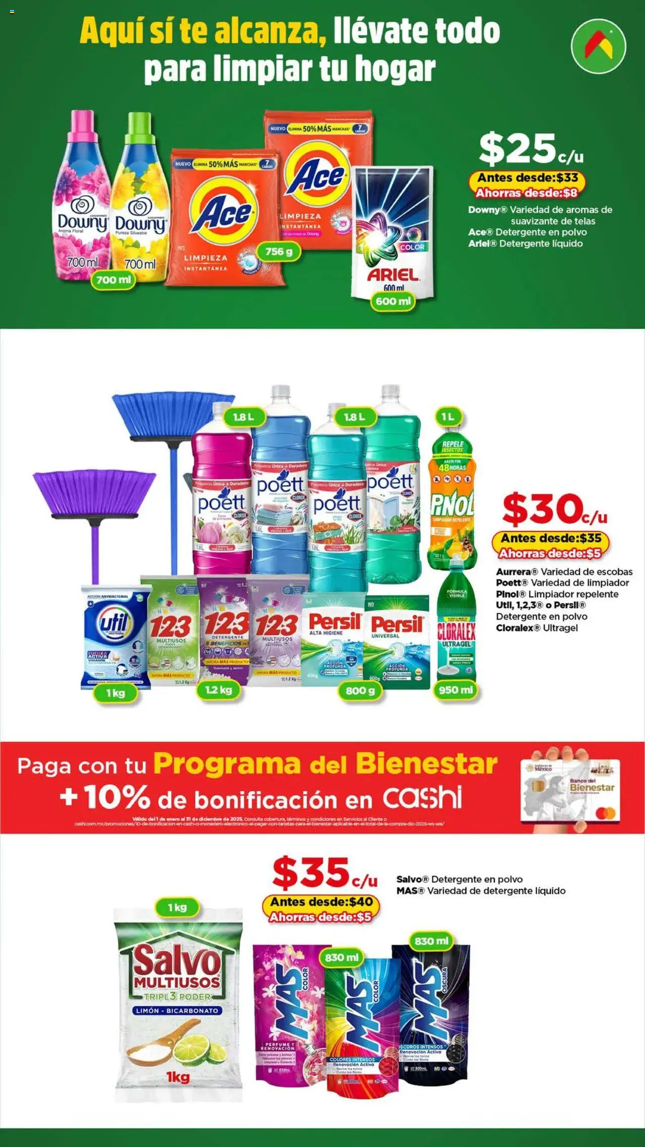Folleto Para limpiar tu hogar Bodega Aurrerá y sus promociones válidas desde el 24/07/2025 - Número de página 1