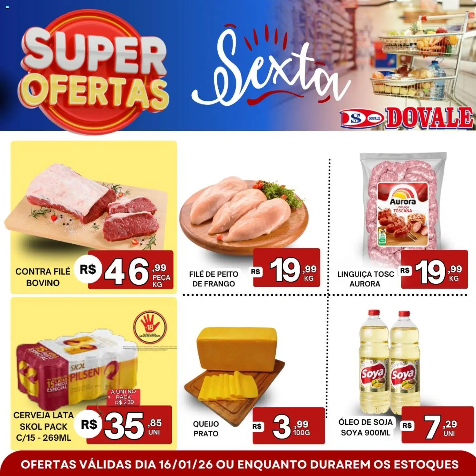 Pré-Visualização do folheto "Ofertas da semana" da loja Dovale válido a partir de 16/01/2026