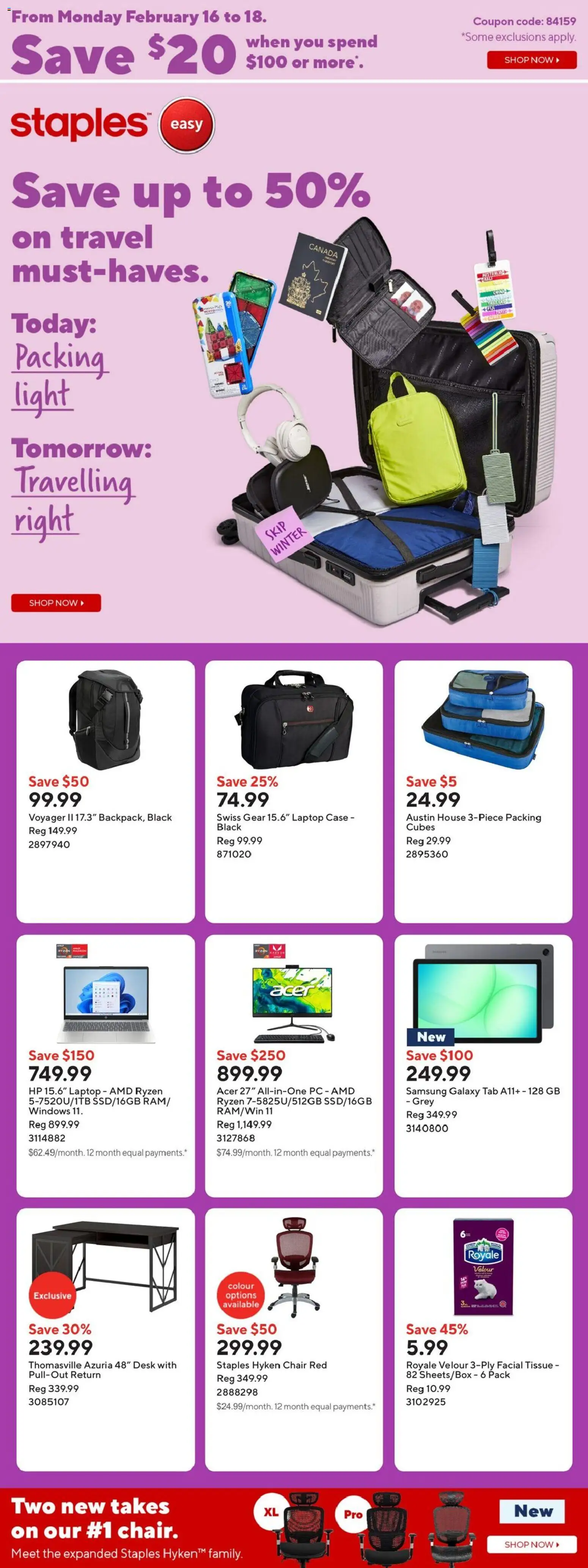 Preview of leaflet Weekly flyer / circulaire from shop Staples is valid from Feb 13, 2026
