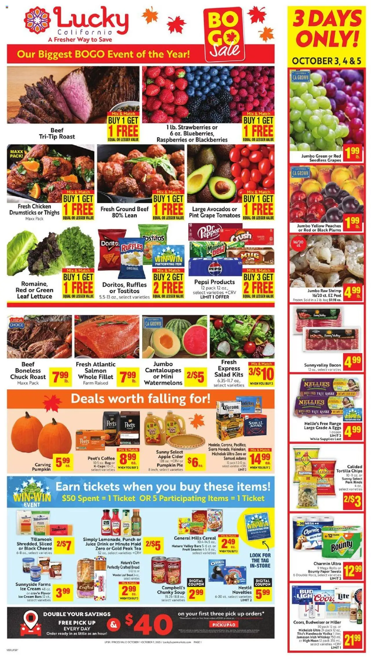 Lucky Supermarkets Weekly - AK from 10/01/2025 - Flyer - Page number 1