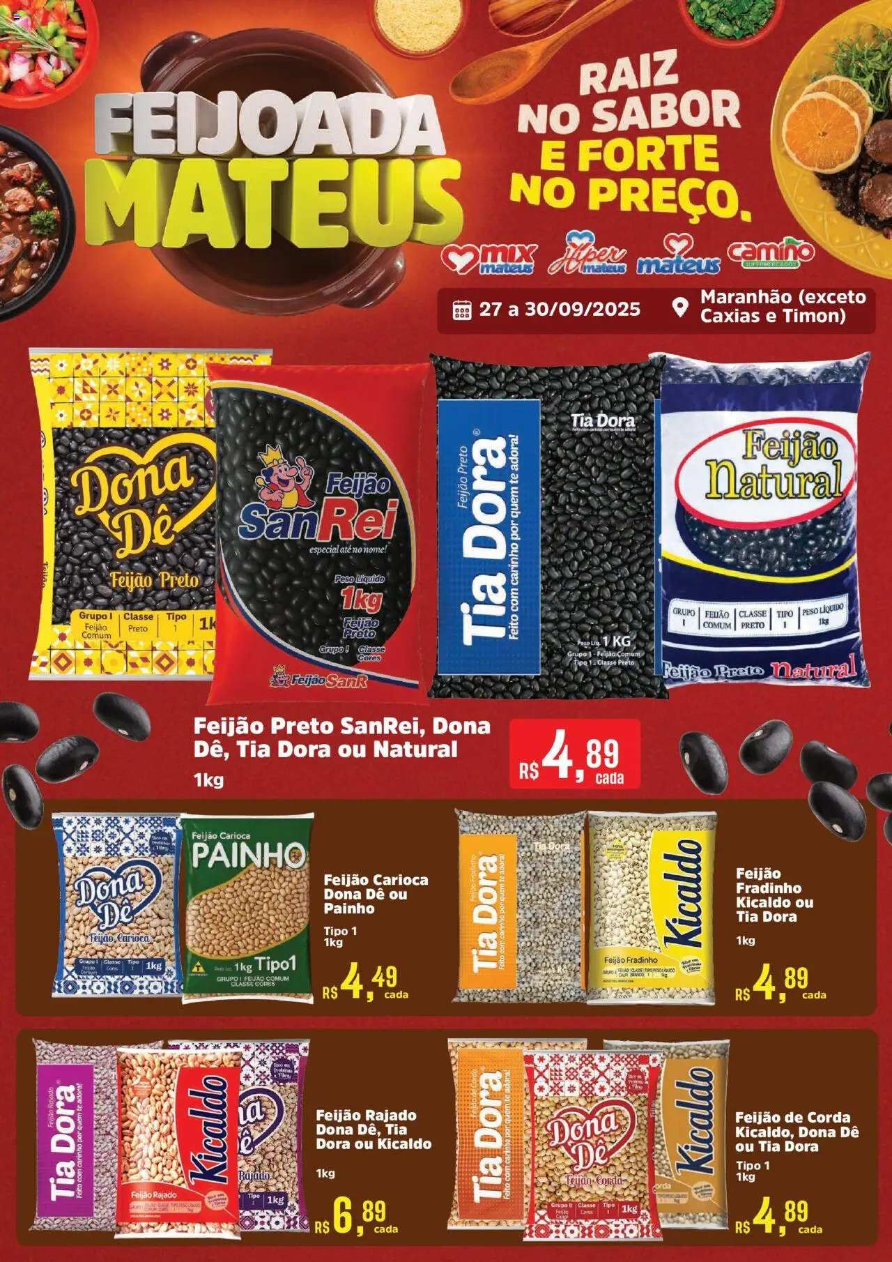 Mateus folheto "Ofertas Feijoada" válido a partir de 27/09/2025 - número de página 1 - Feijão, Corda